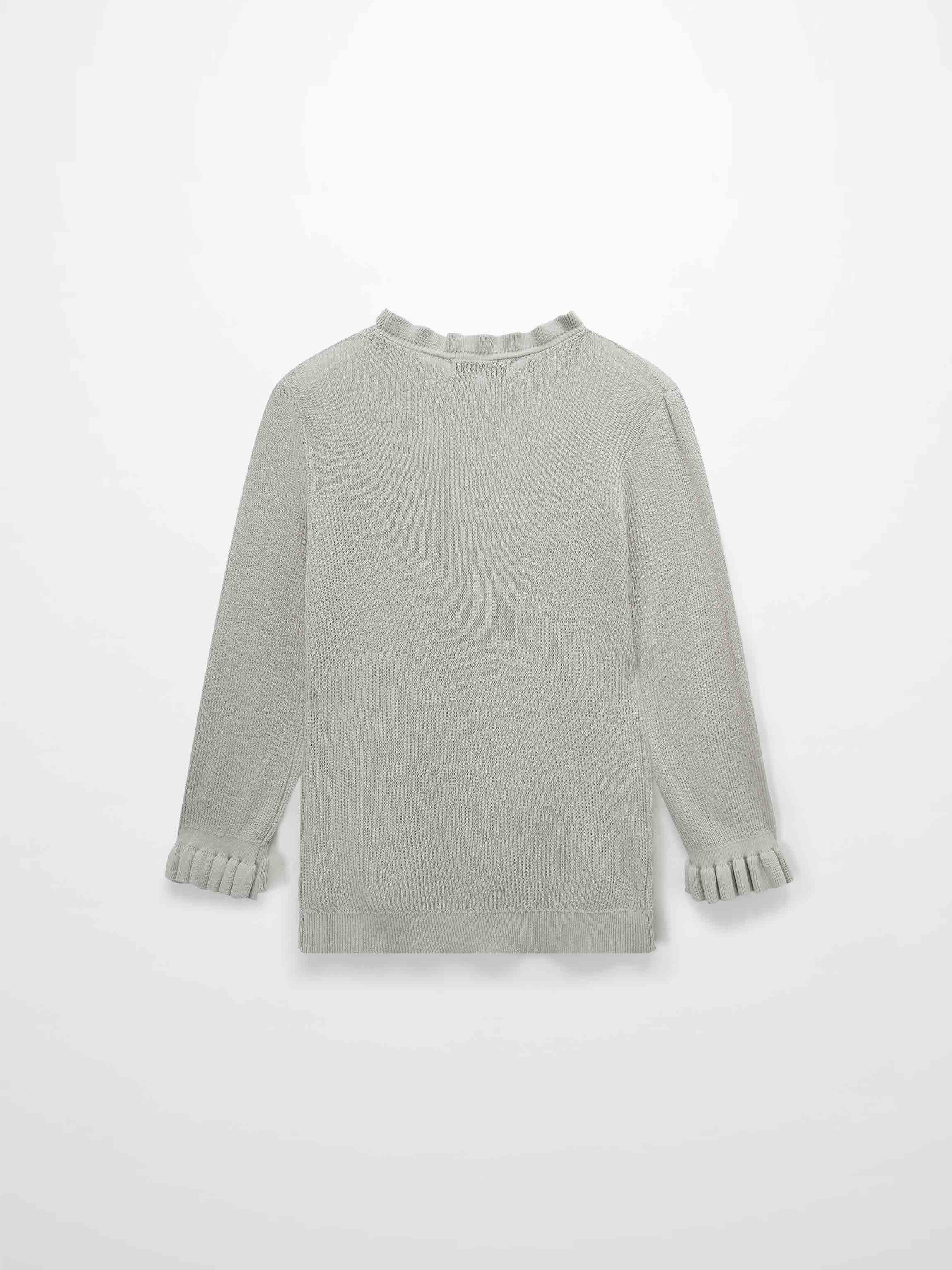 Ruffle Sweater-Ice Latte