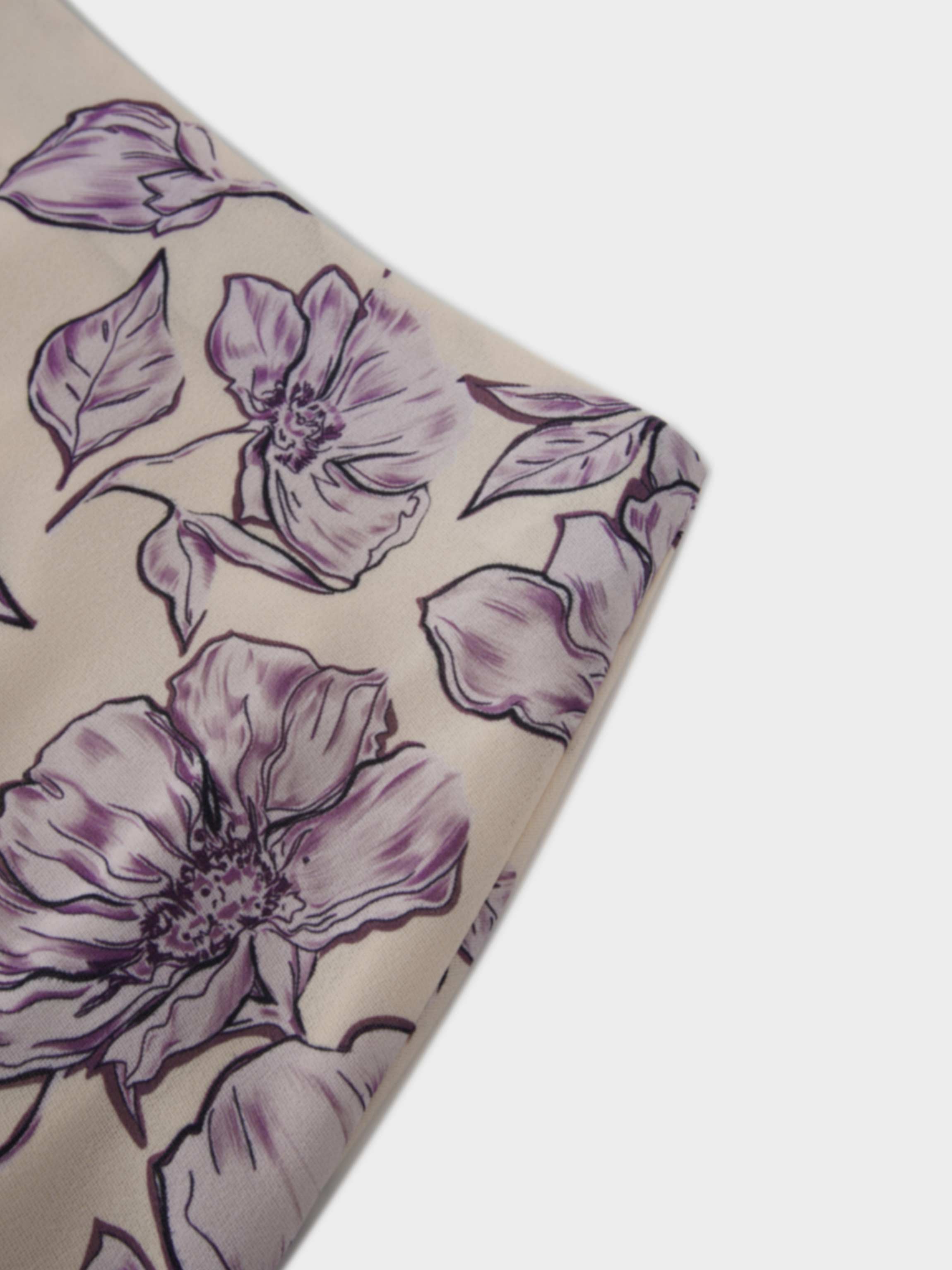 Asymmetrical Ruffle Skirt-Lavander Floral