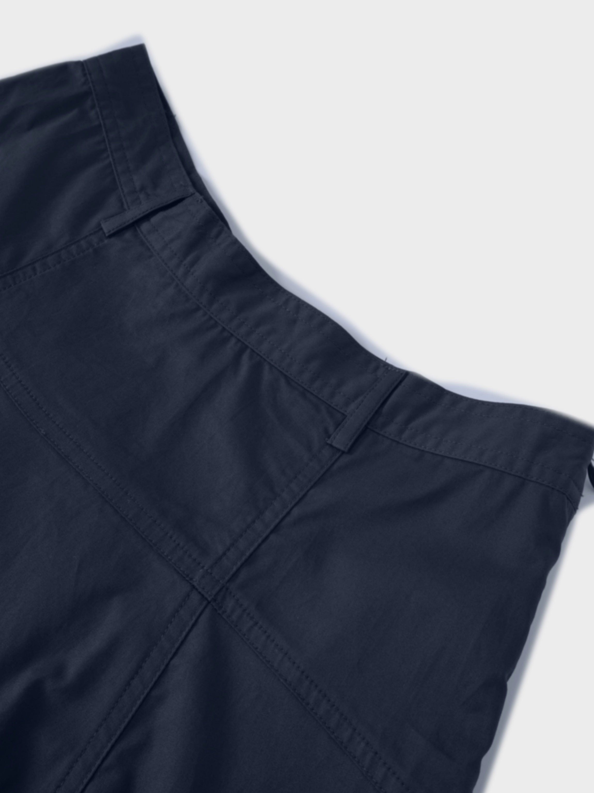 Cotton Yoke Circle Skirt-Navy