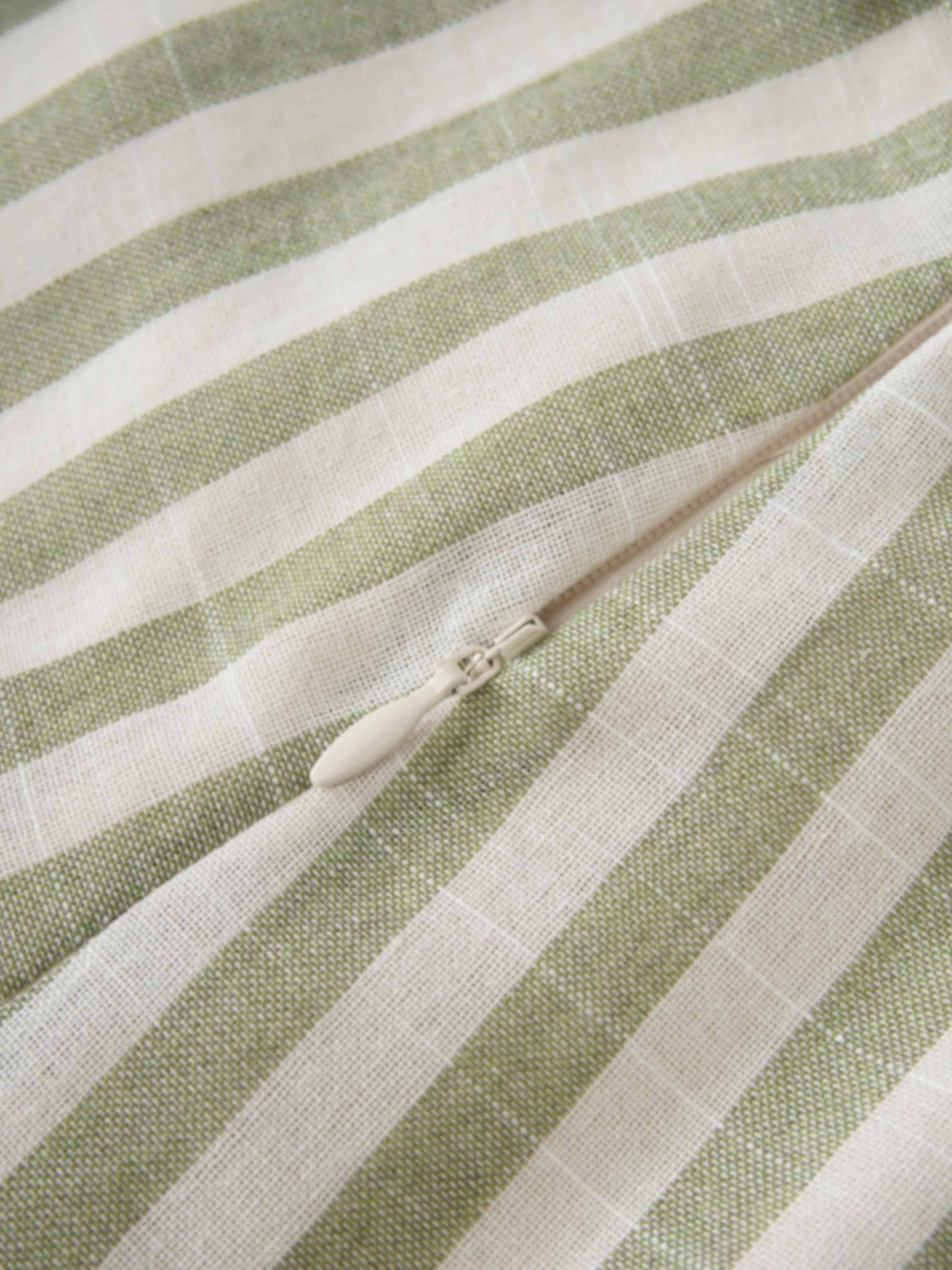 Faux Wrap Stripe Skirt-Green/Cream