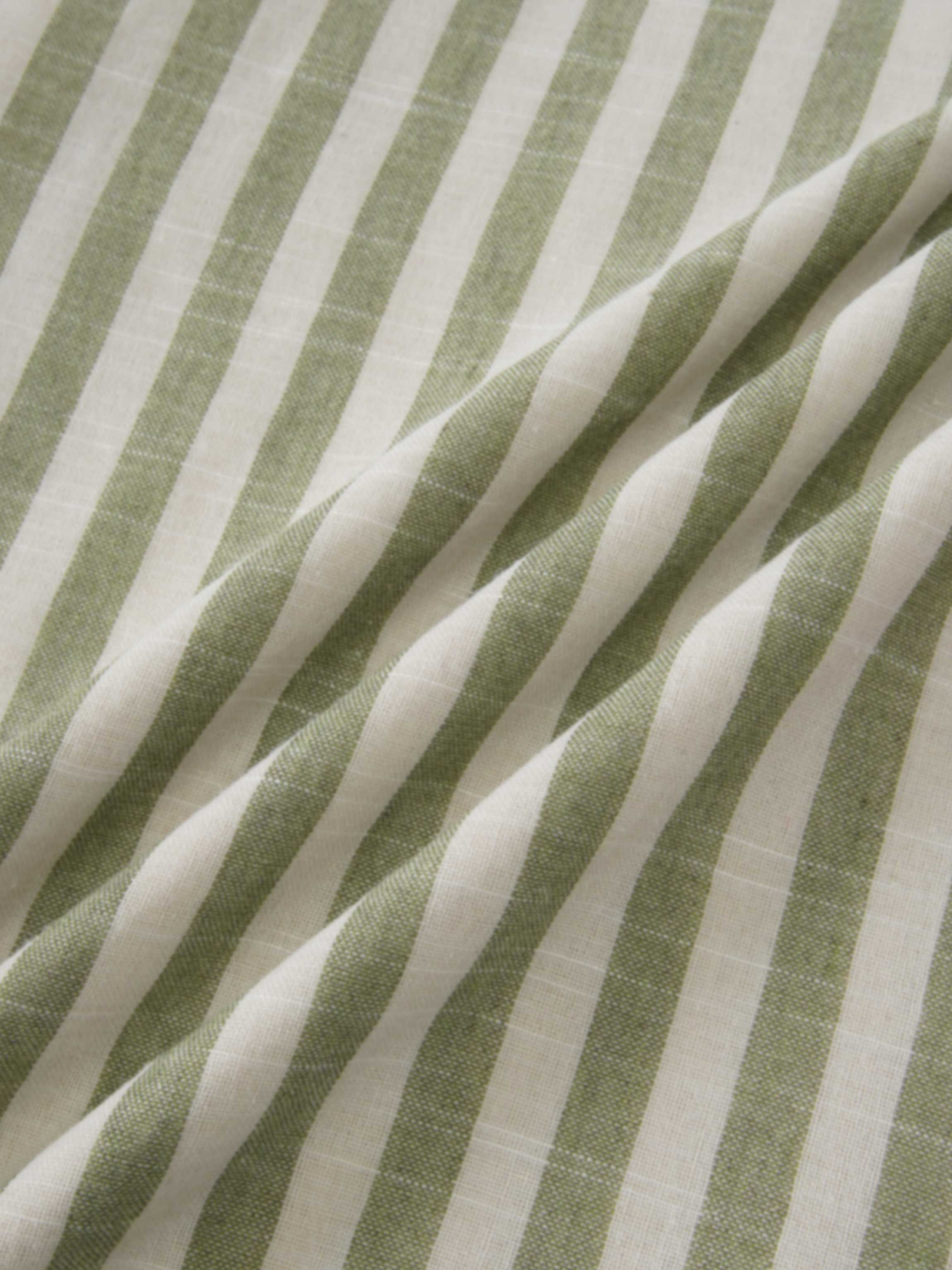 Faux Wrap Stripe Skirt-Green/Cream