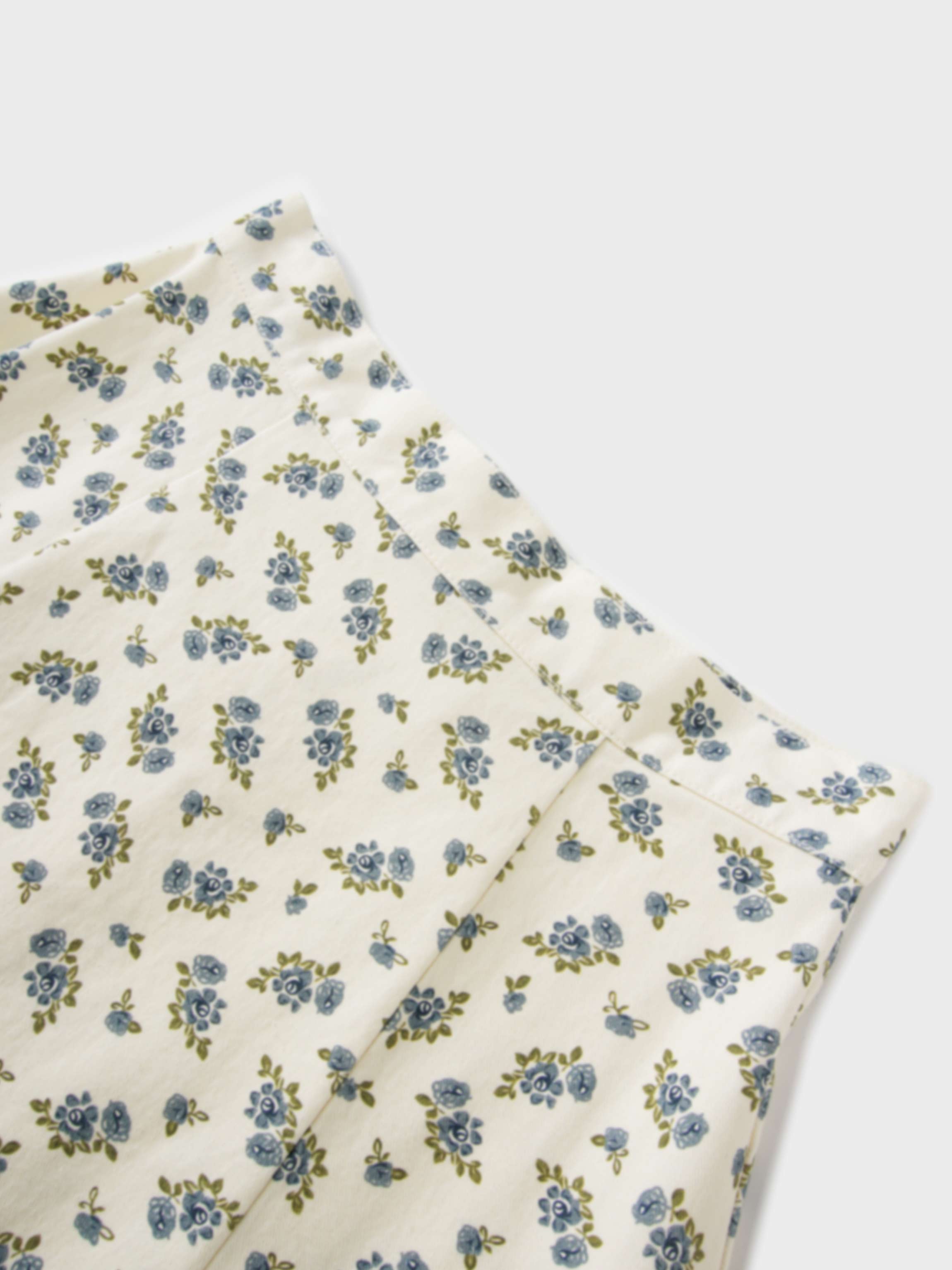 Asymmetrical Panel Skirt-Blue Poppy