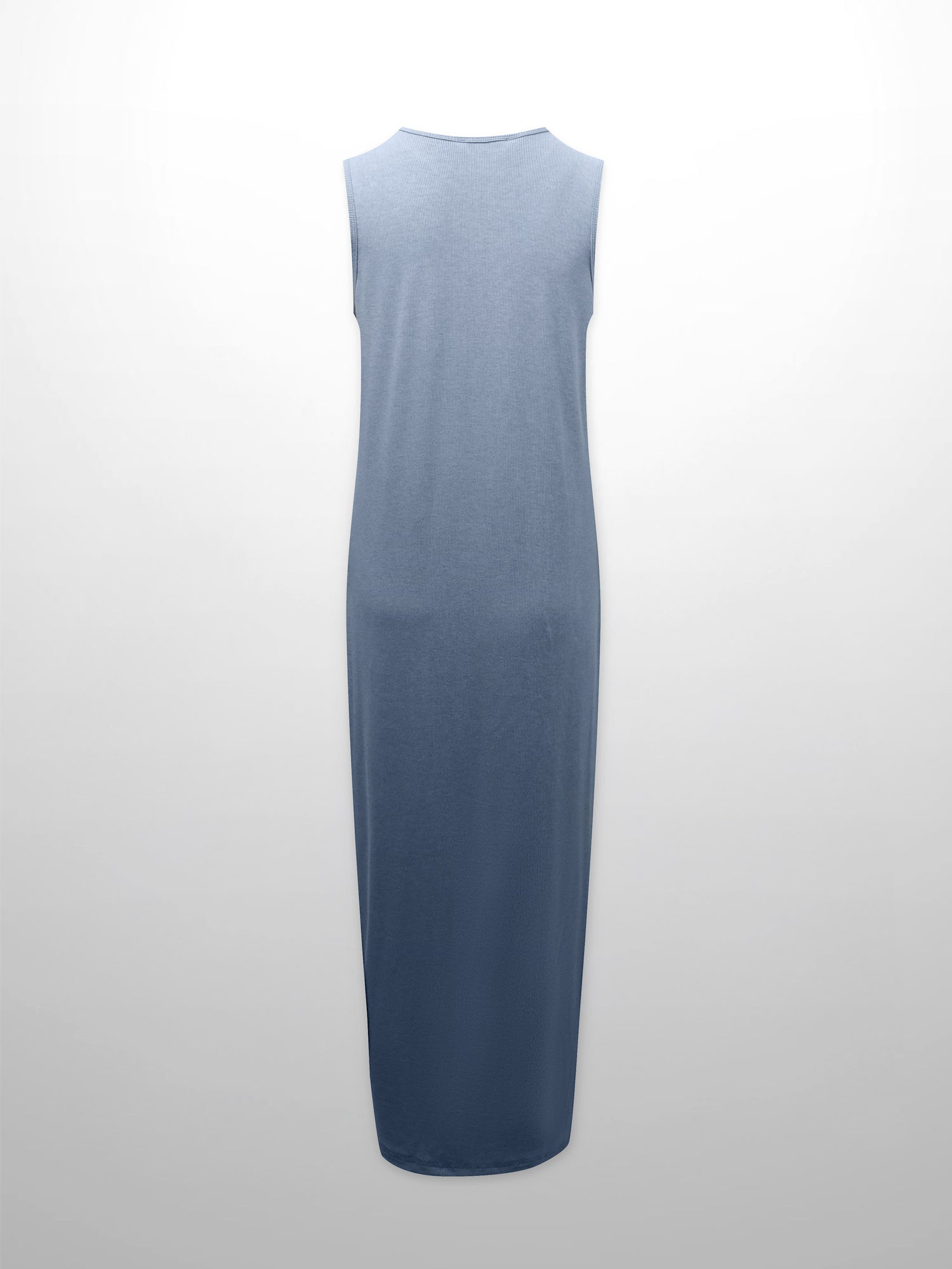 Ribbed Sleeveless Maxi Dress-Heathered Blue