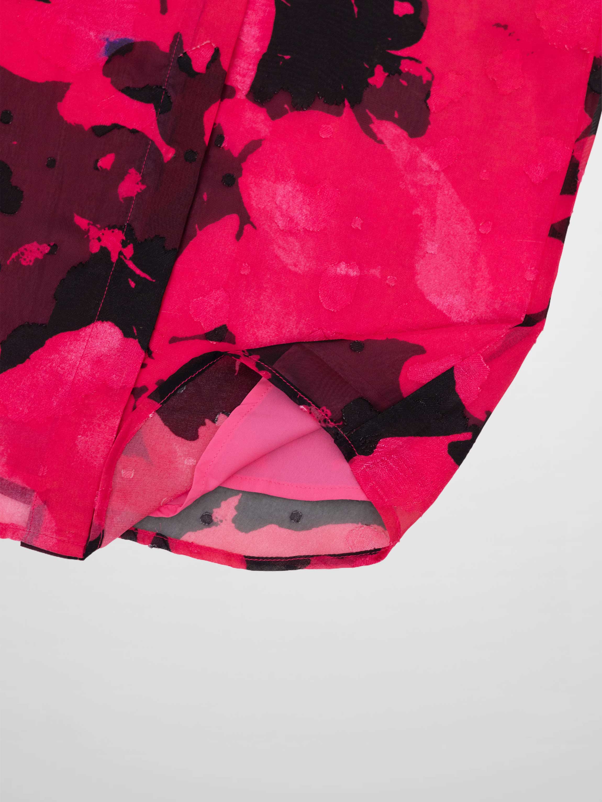 Bow Blouse-Black/Hot Pink