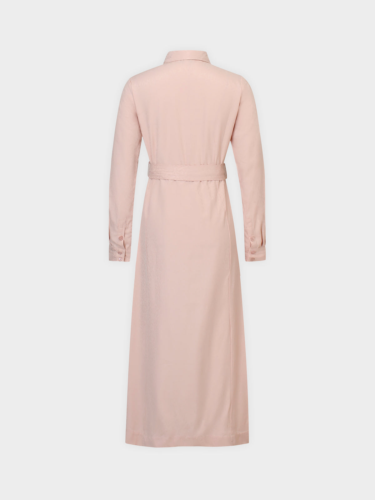 Basic Belted A-Line Dress-Blush