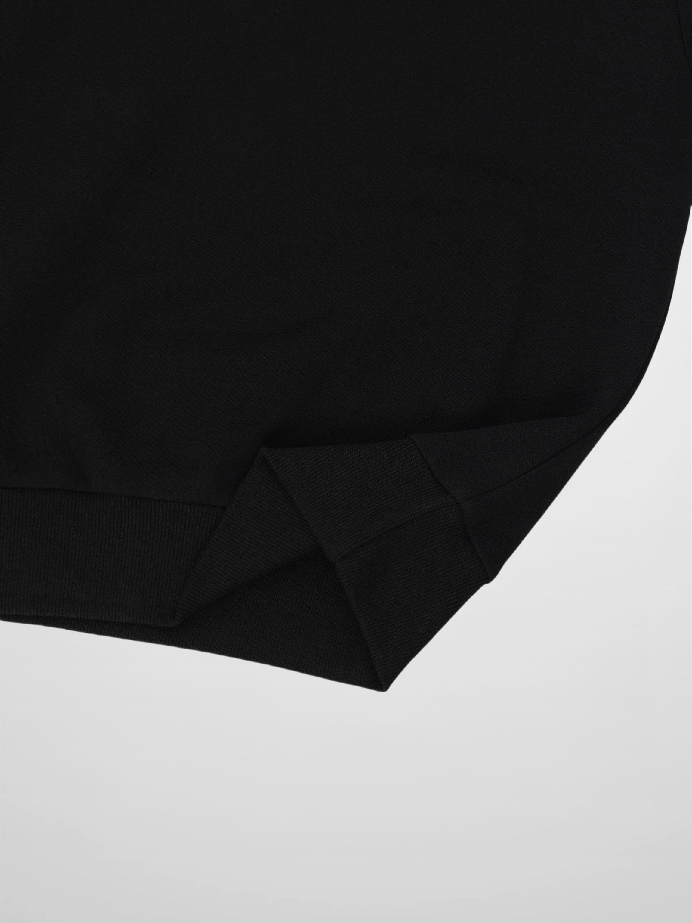 Collar Sweatshirt-Denim/Black