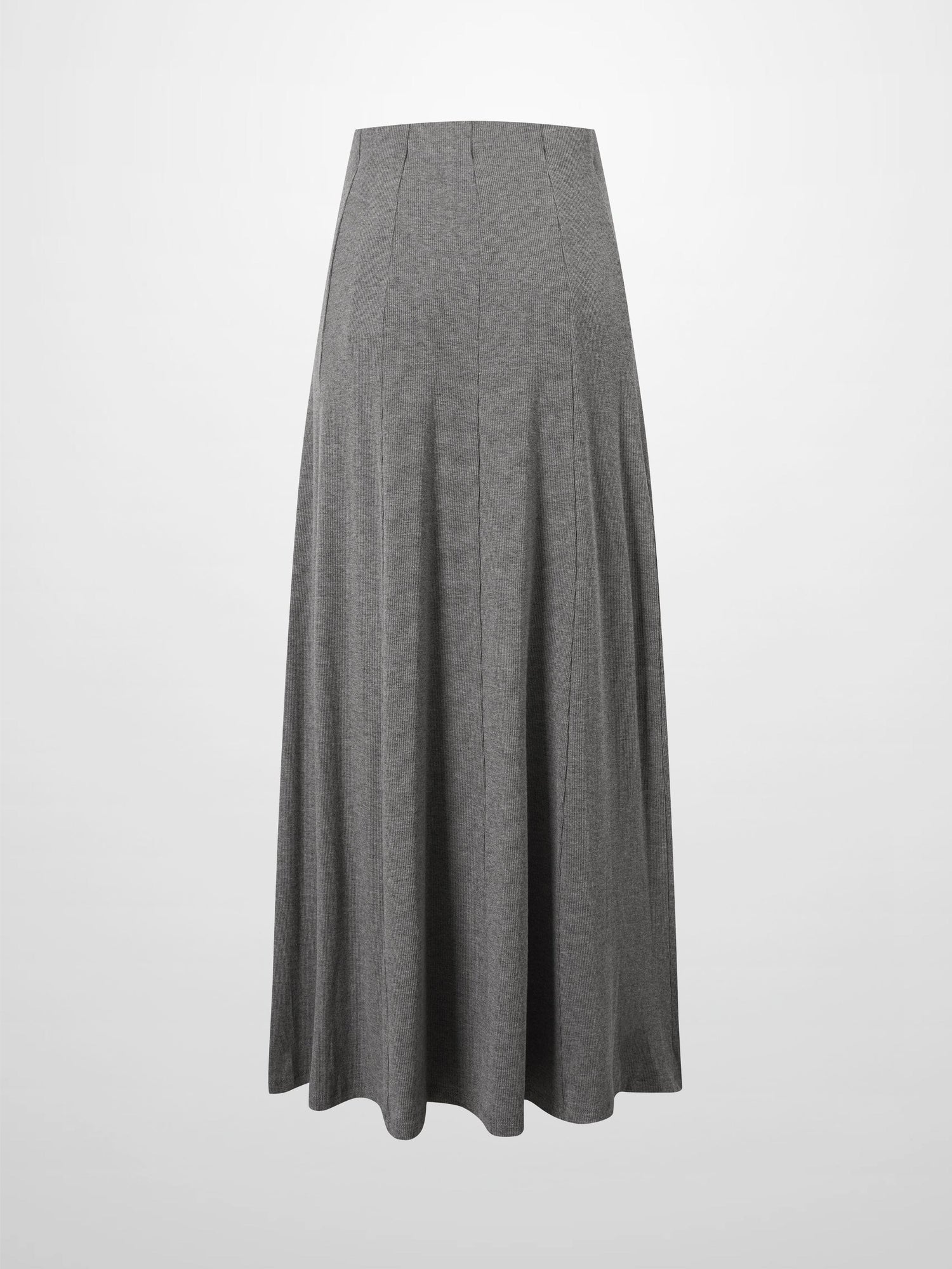 Panel Ribbed Skirt-Heathered Grey