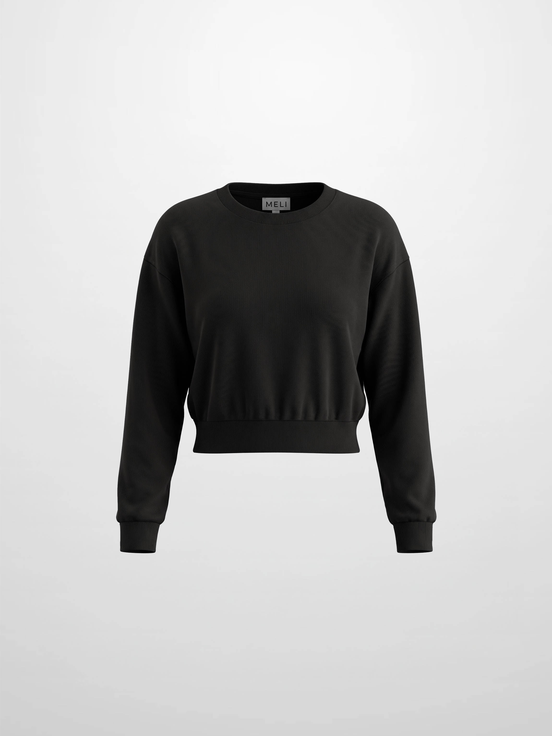 Lightweight Crop Sweatshirt - Black