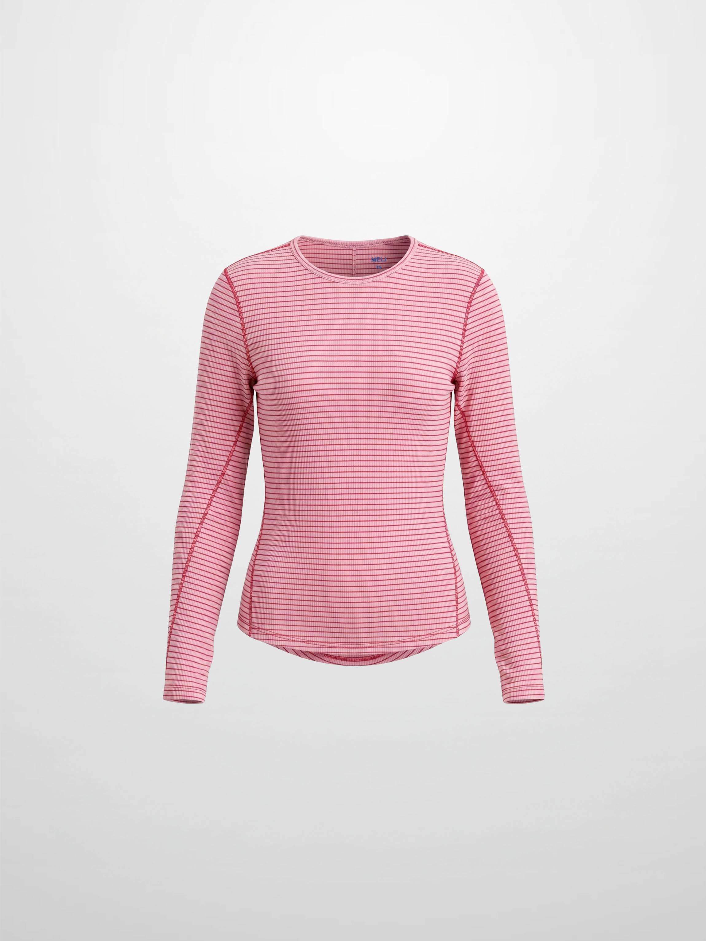 Striped Cross Stitch T-Shirt-Pink