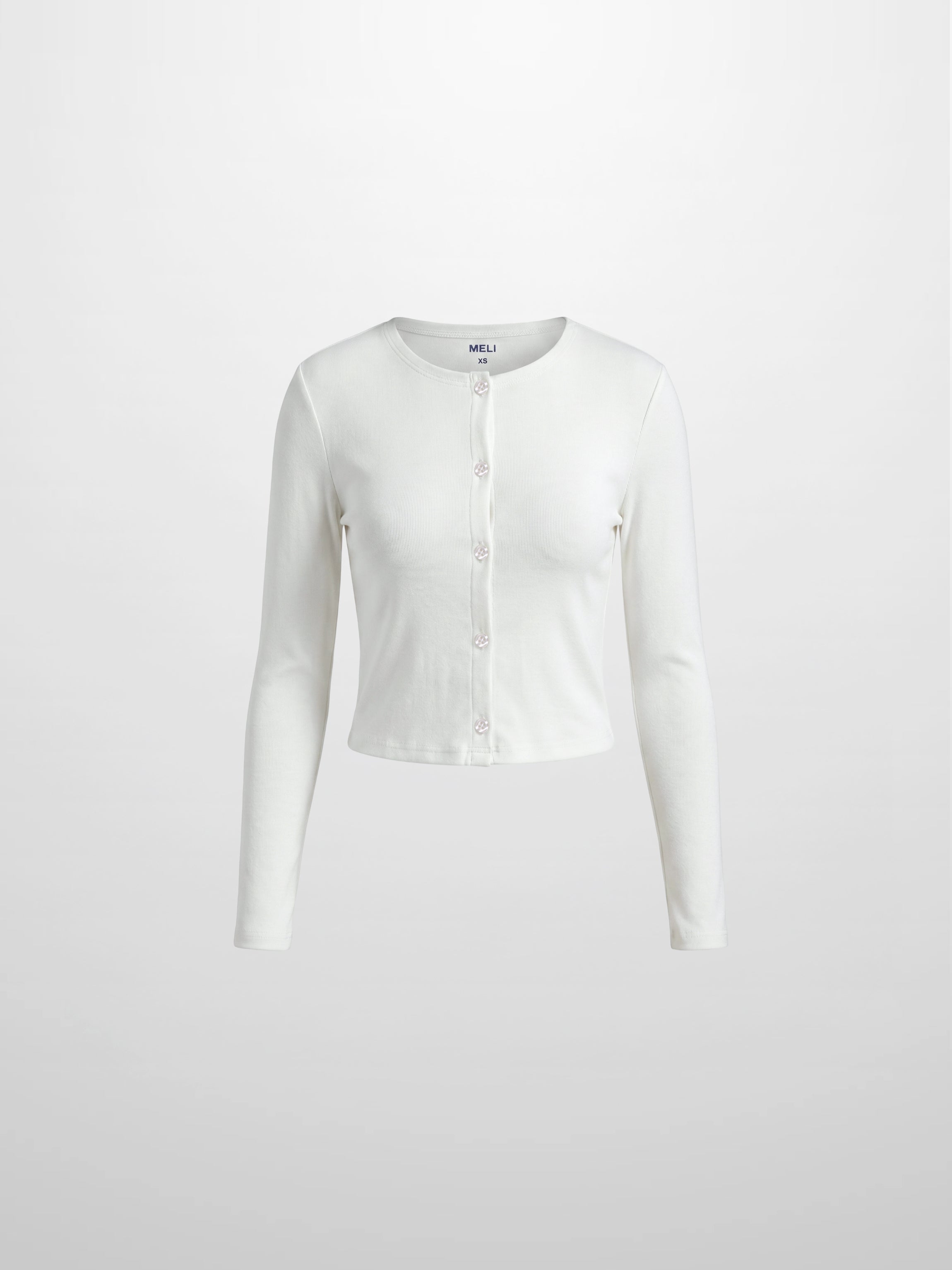 Crop T-Shirt Cardigan-White