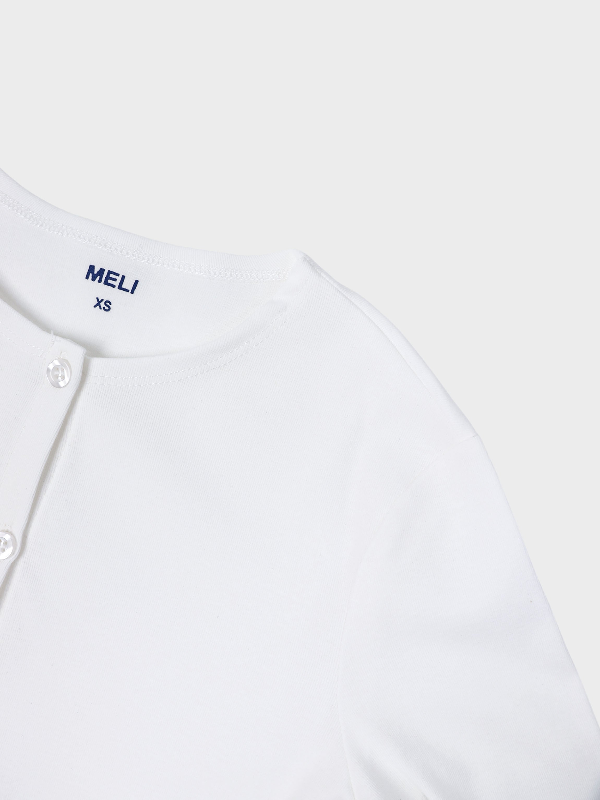 Crop T-Shirt Cardigan-White