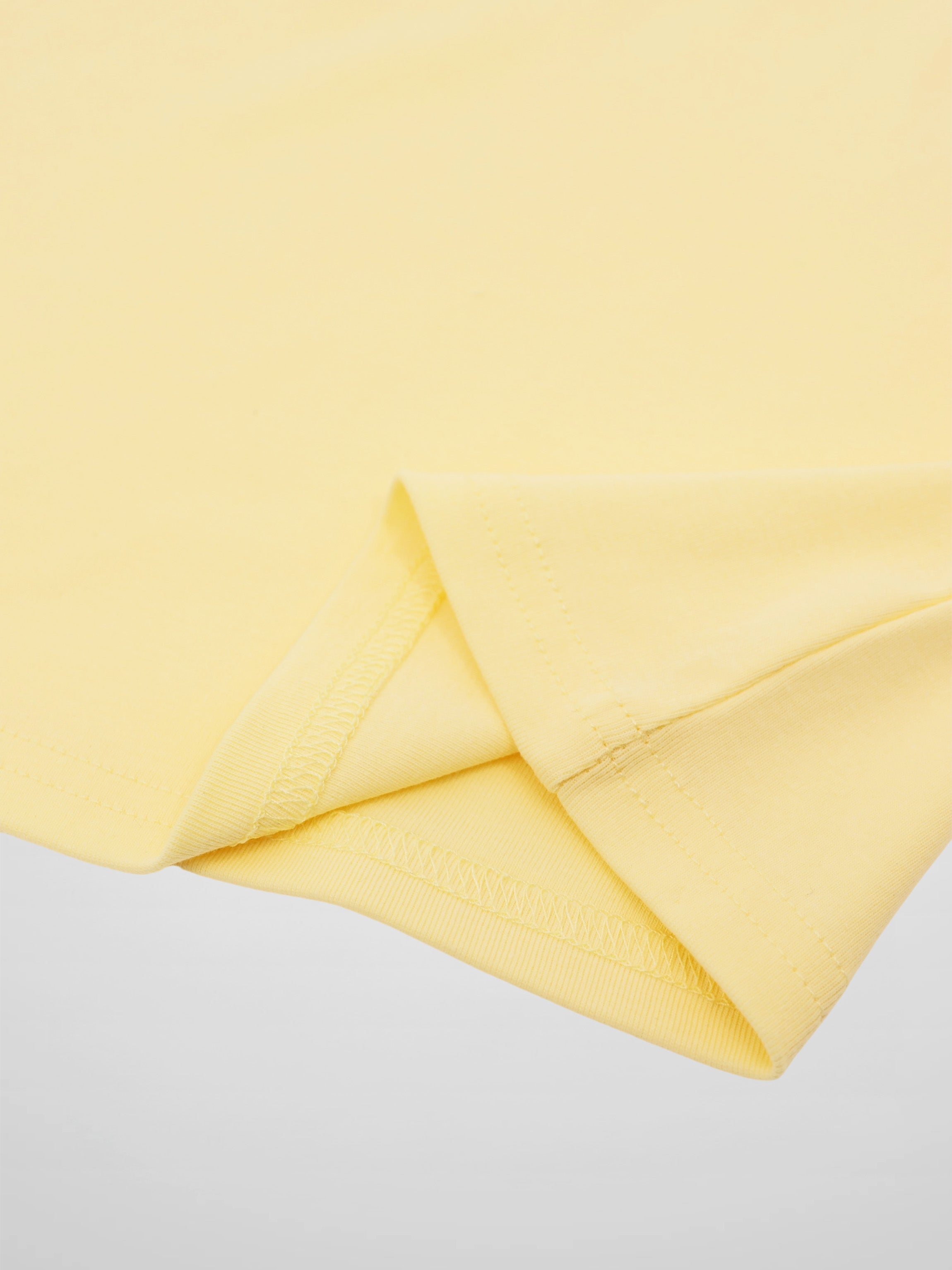 Collared High V T-Shirt-Yellow