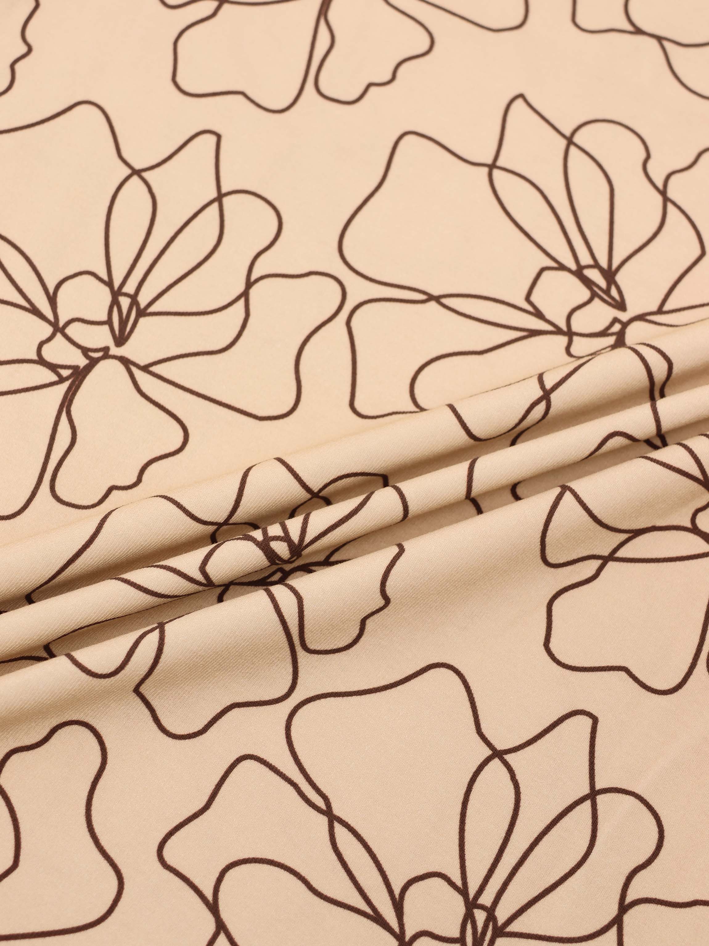 Basic Printed T-shirt-Tan/Brown Floral