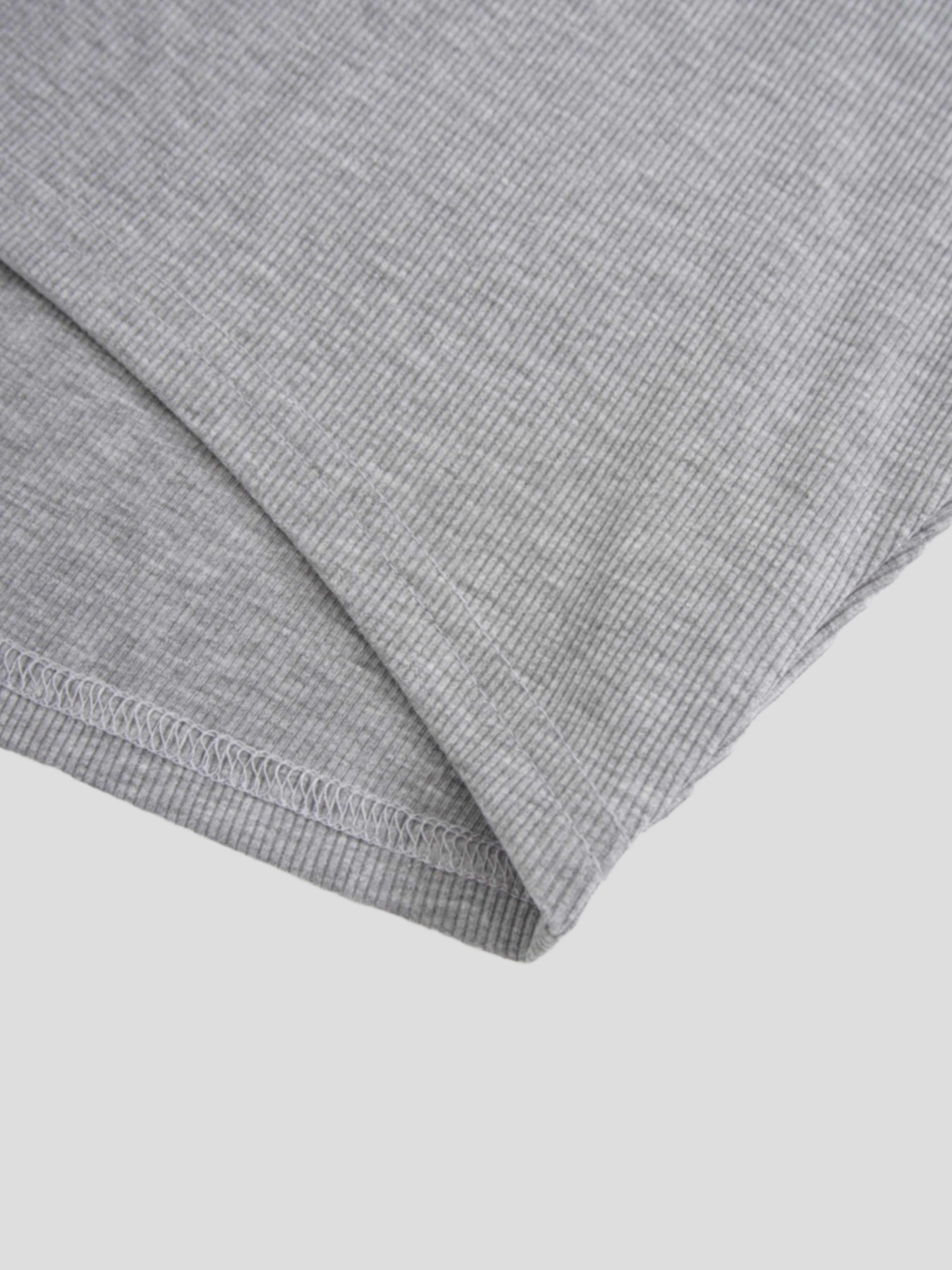 Crew Ribbed Dolman-Heathered Grey