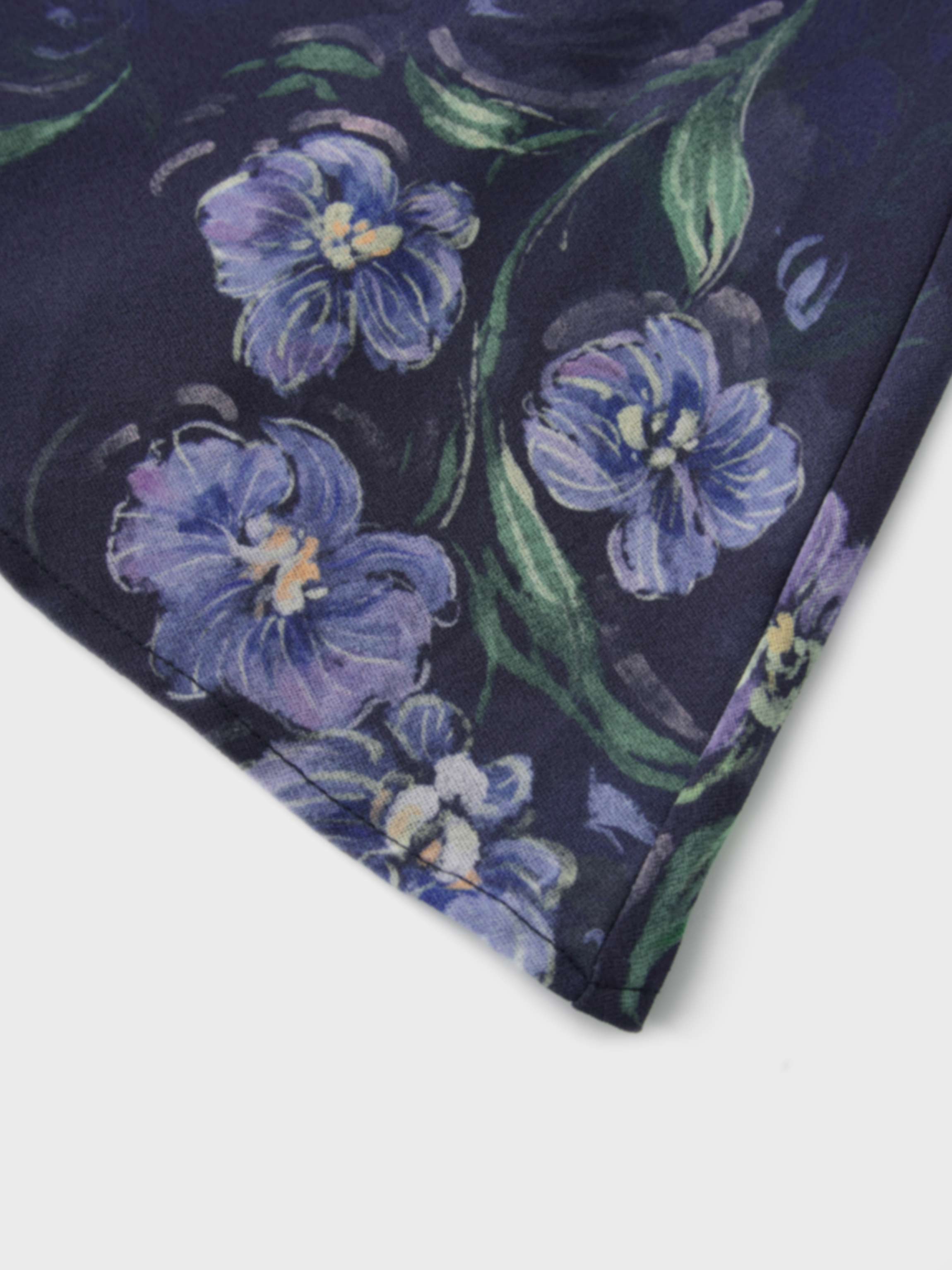 Asymmetrical Ruffle Skirt-Blue Floral