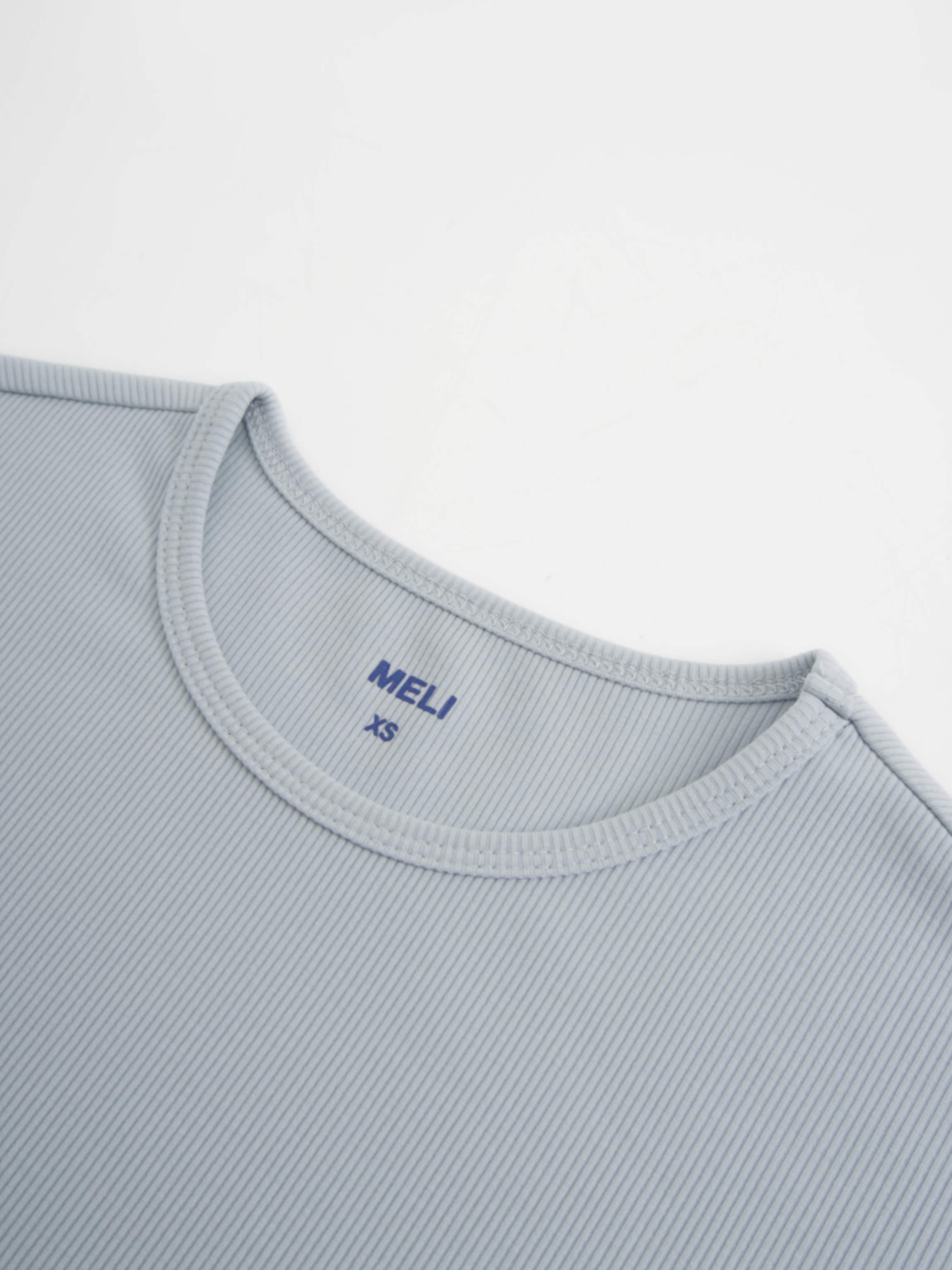 Crew Ribbed Dolman-Dusty Blue