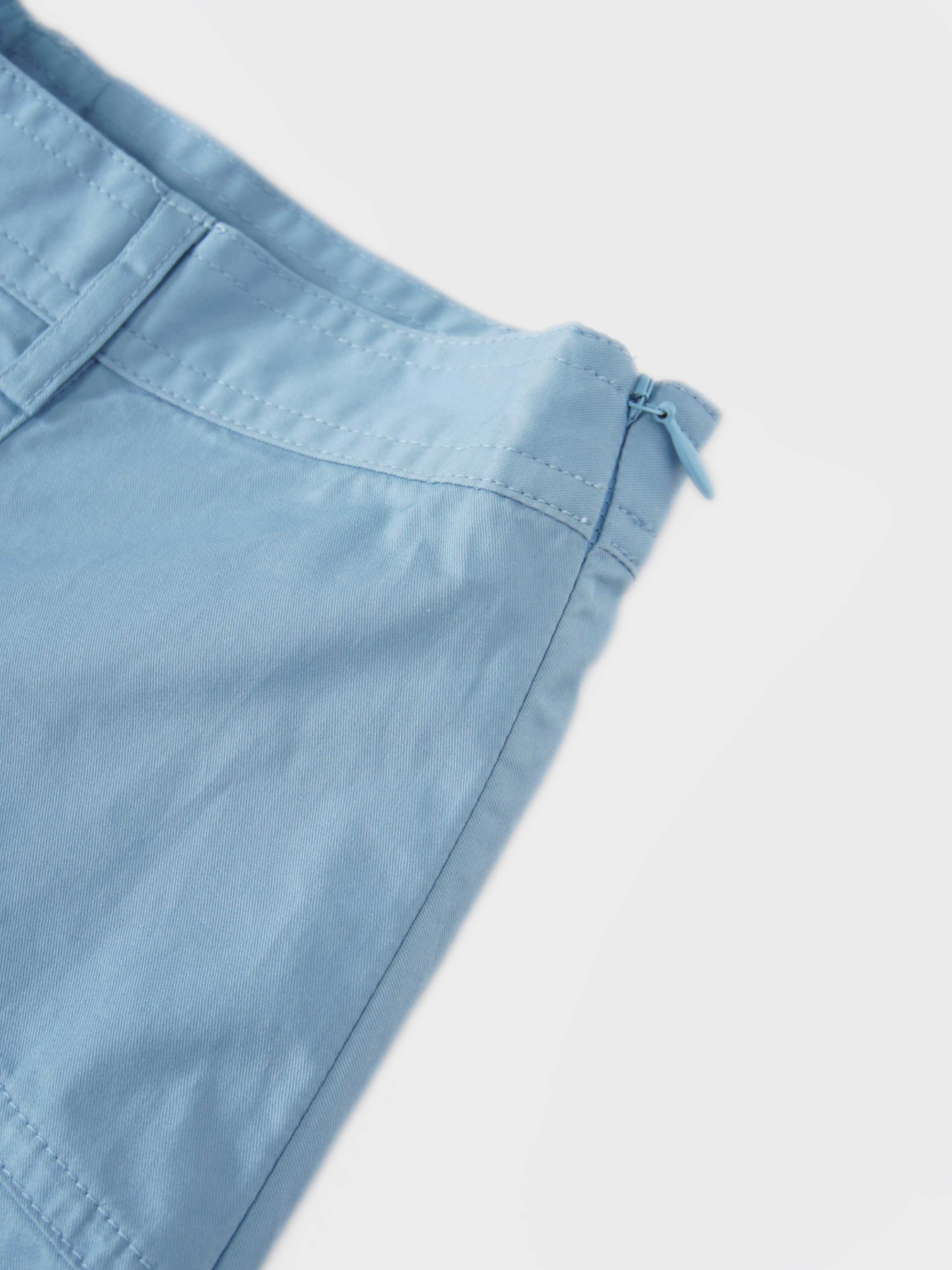 Cotton Yoke Circle Skirt-Blue