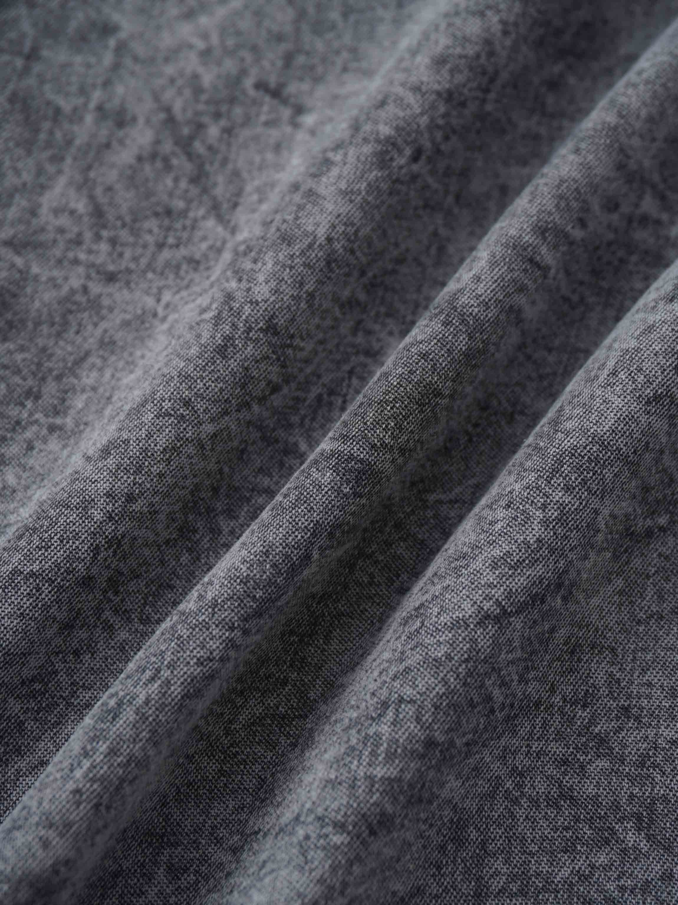 Puff Sleeve Washed Denim Blouse-Black