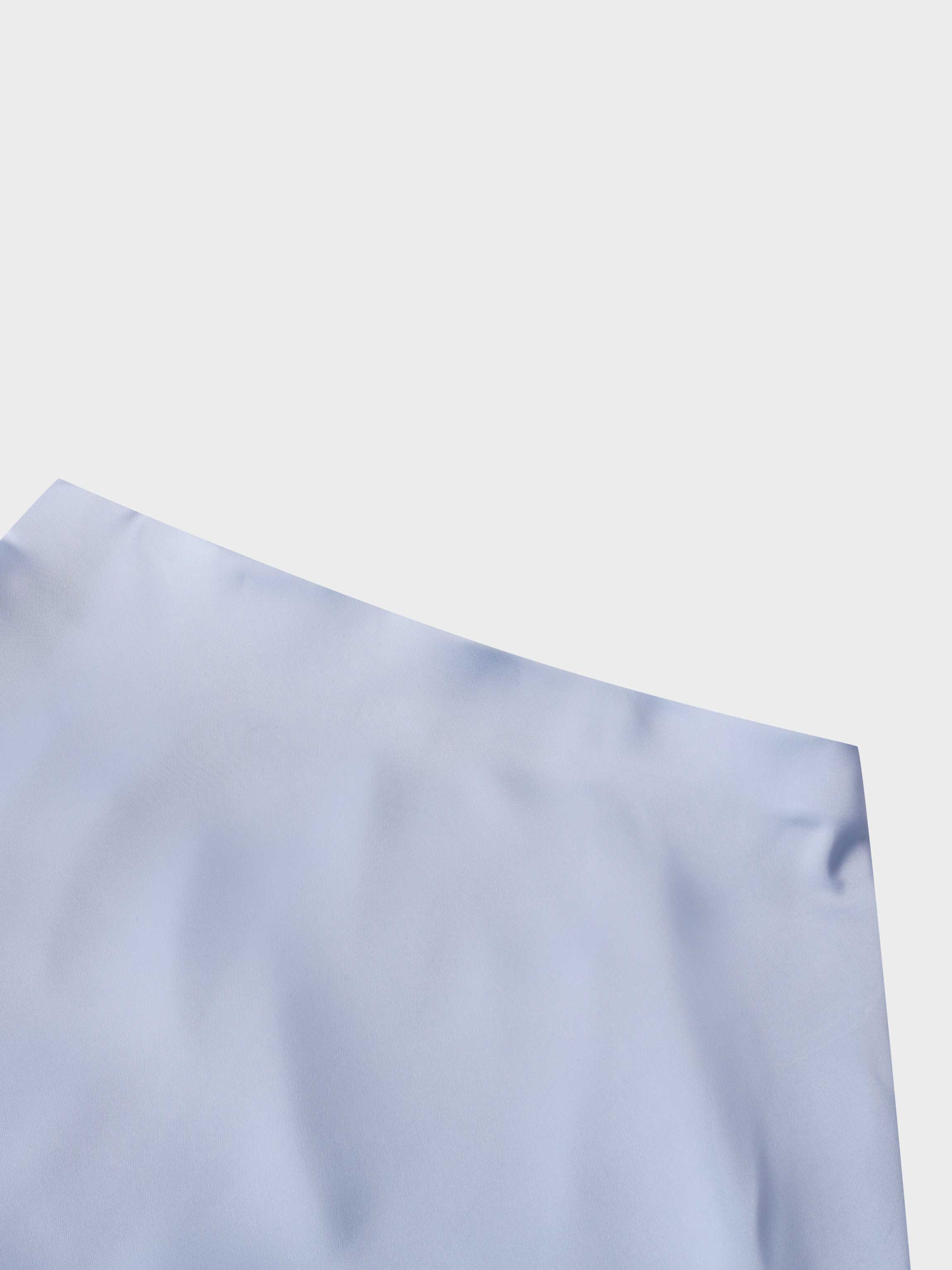 Solid Faux Satin Slip Skirt-Light Blue