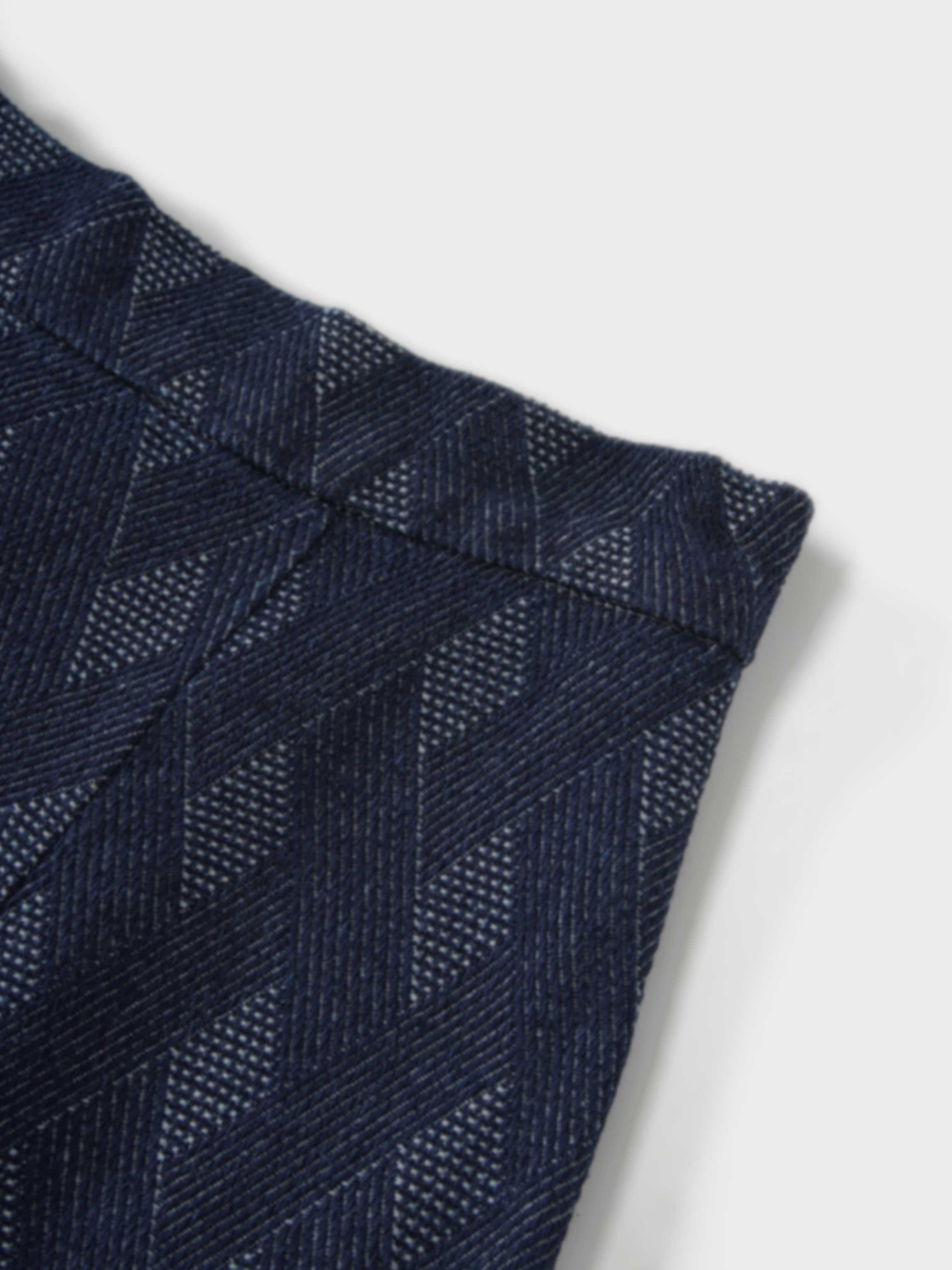 Printed Denim Trumpet Style Skirt-Diamond Weave