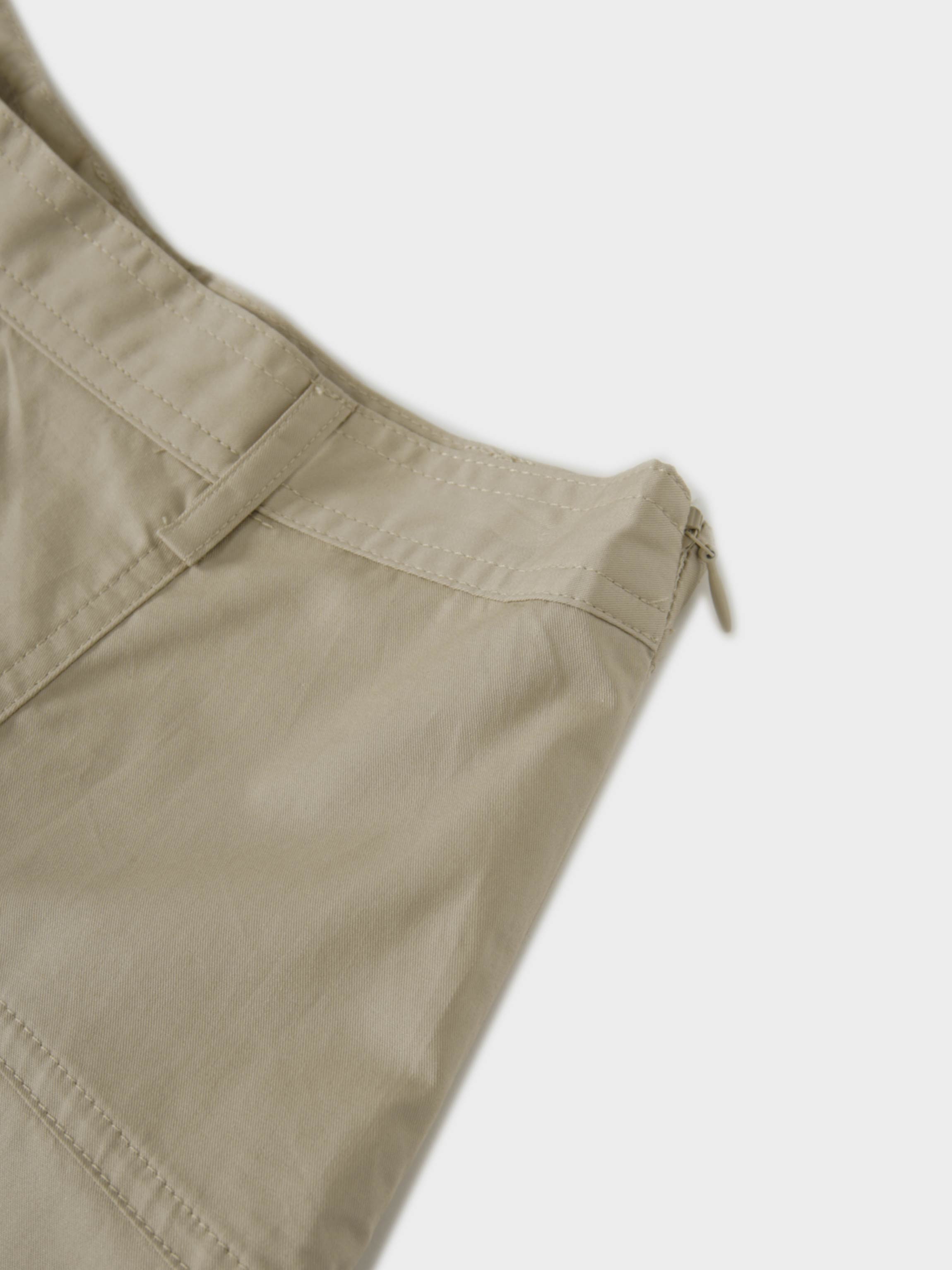 Cotton Yoke Circle Skirt-Tan