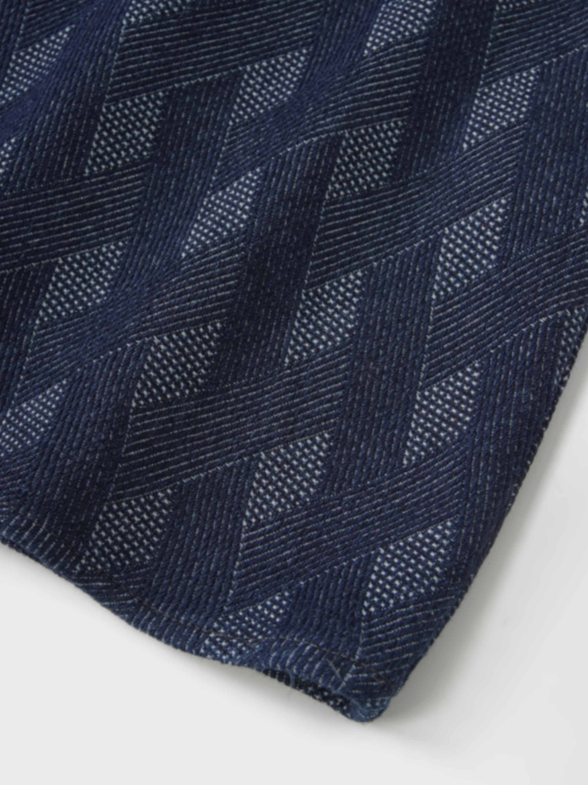 Printed Denim Trumpet Style Skirt-Diamond Weave