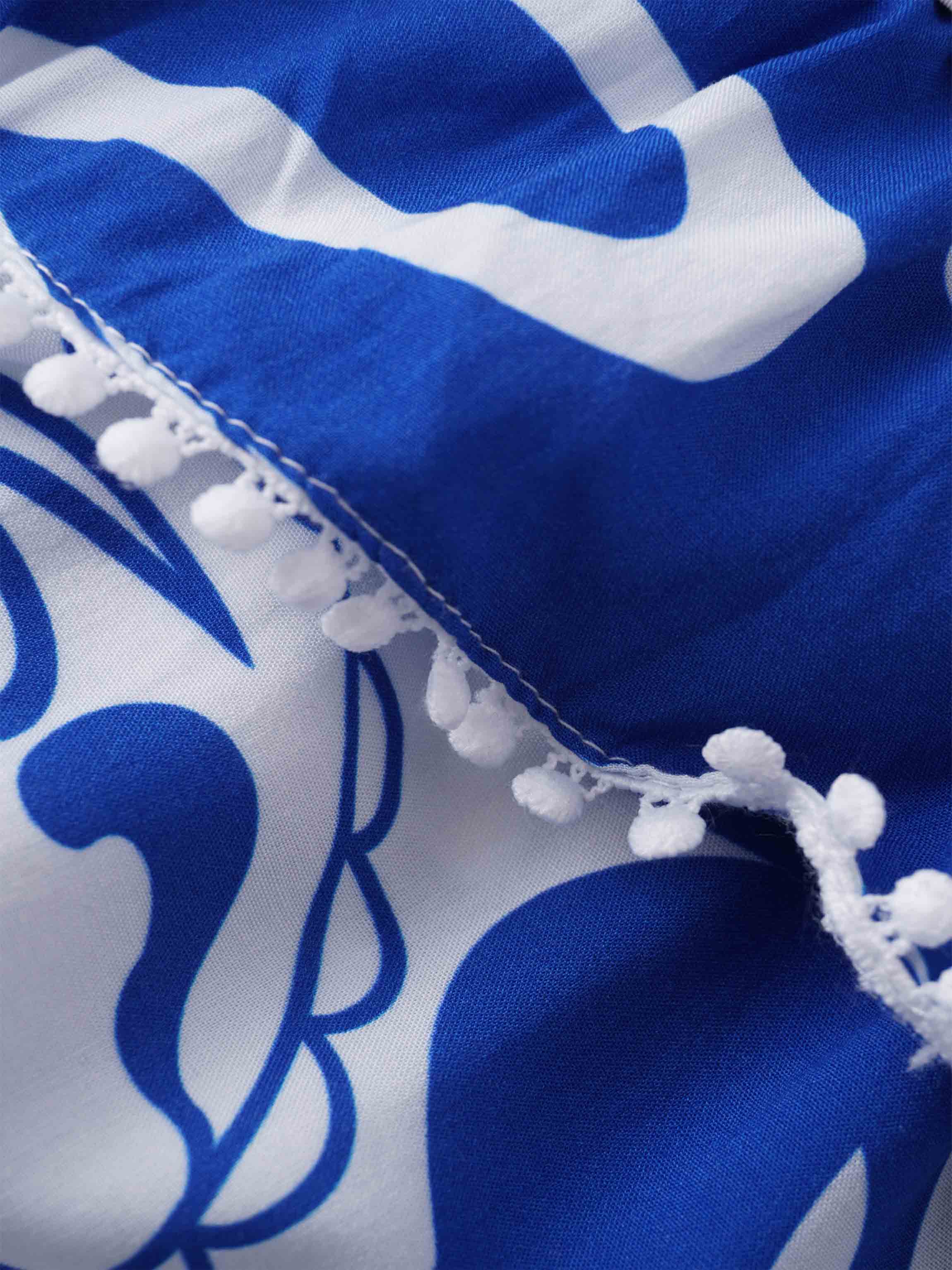 Pintuck Detail Skirt-Blue Carolina Floral