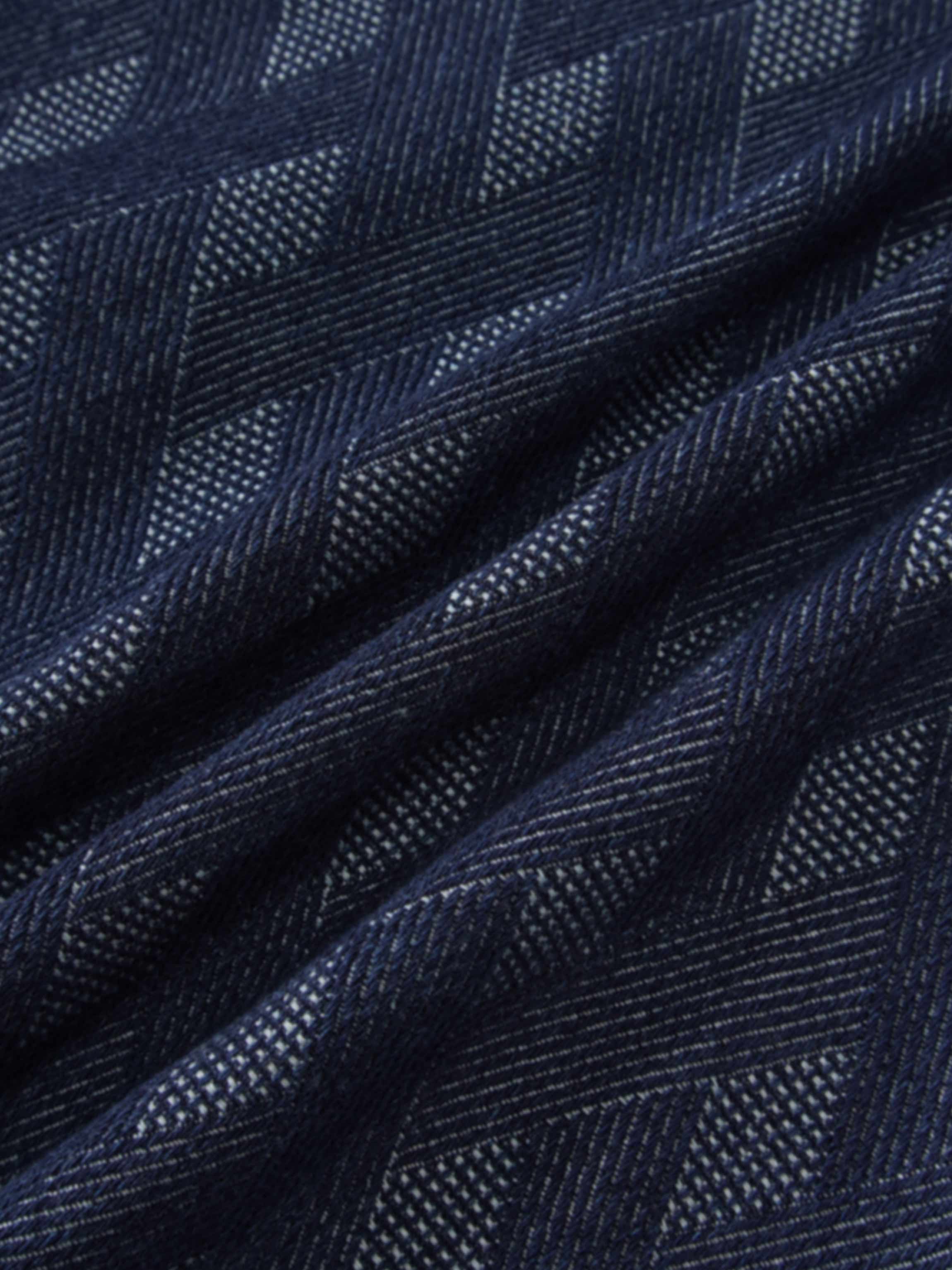 Printed Denim Trumpet Style Skirt-Diamond Weave