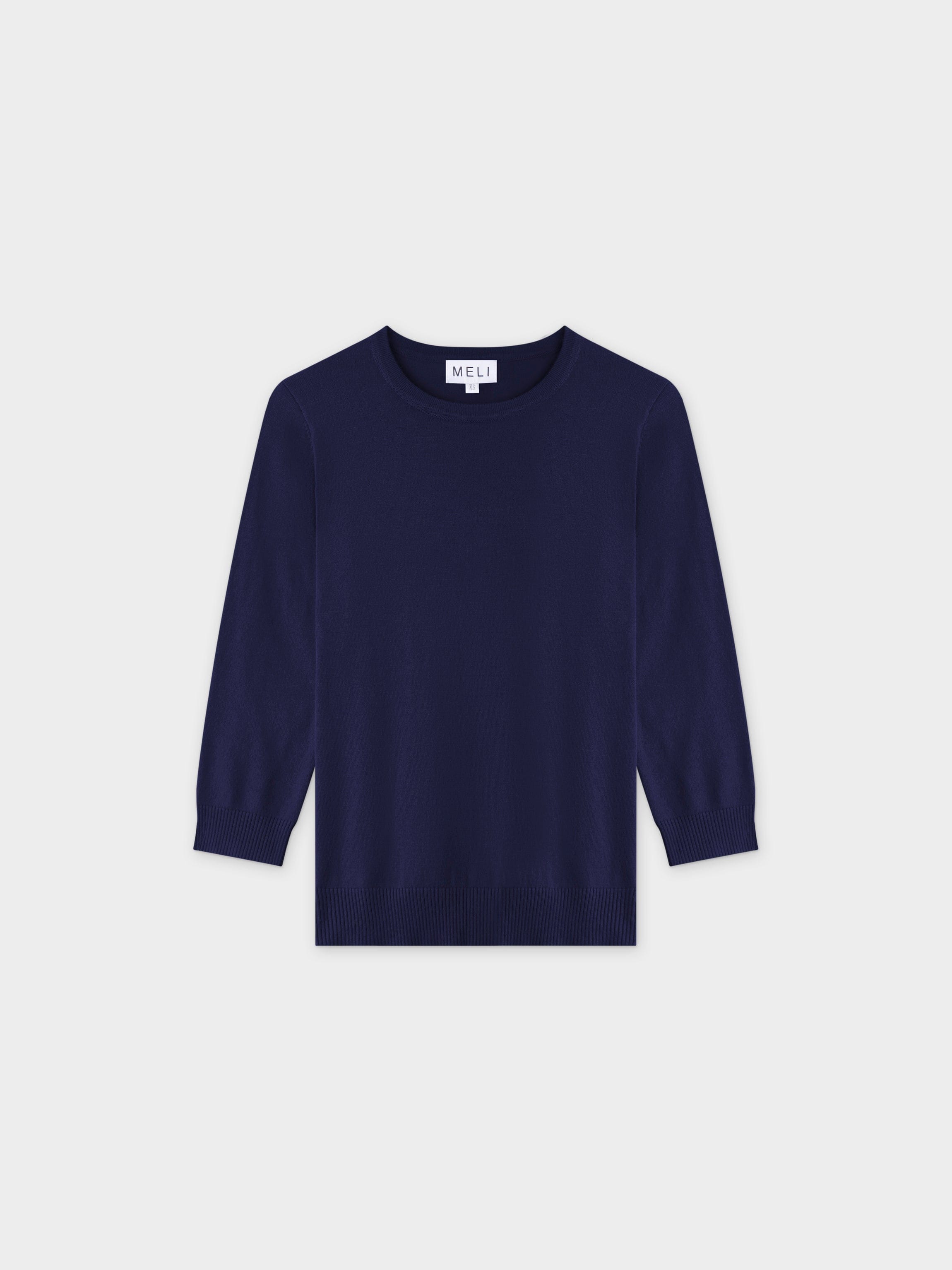Basic Crew Sweater 3Q-Navy