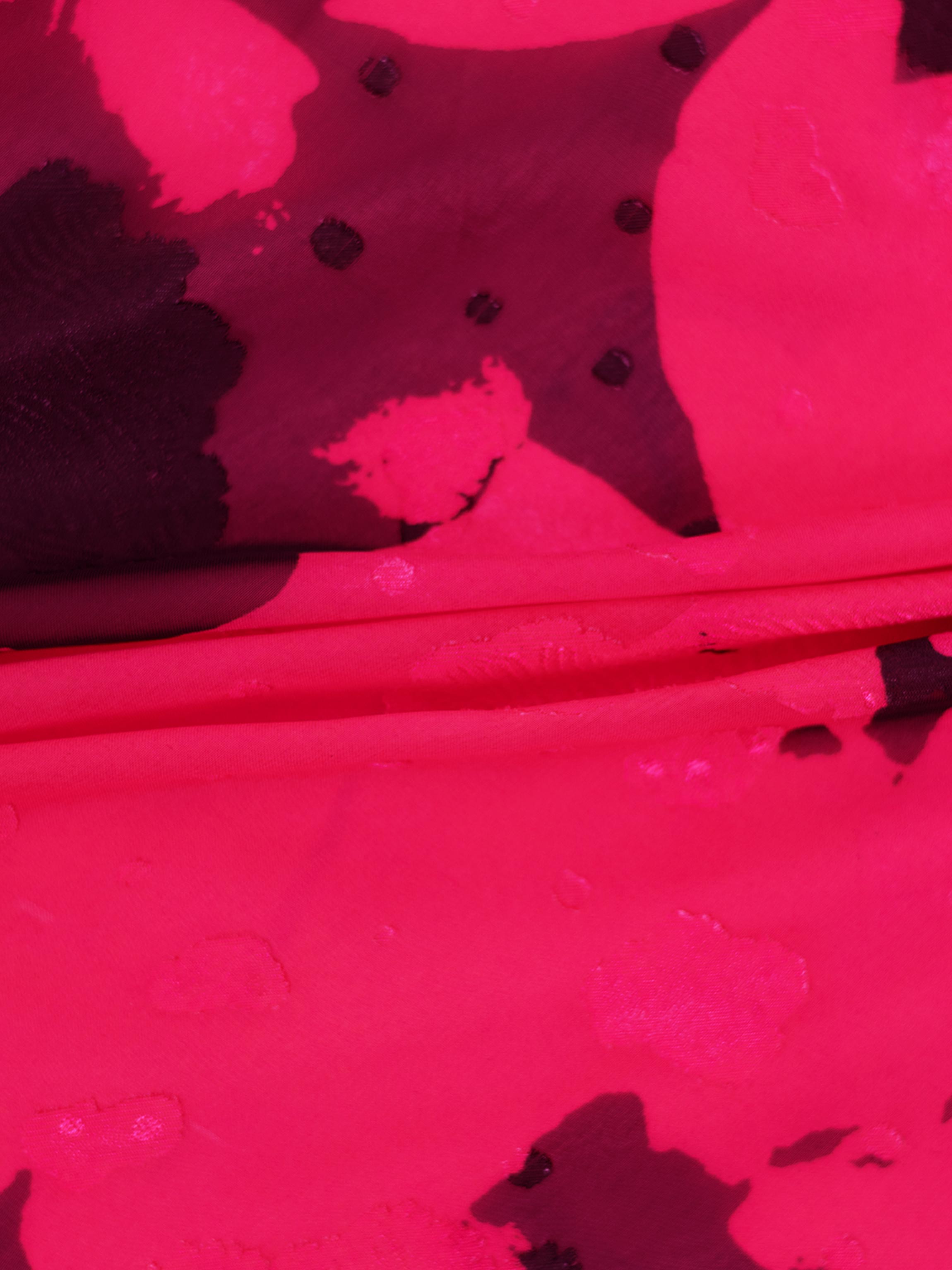 Bow Blouse-Black/Hot Pink