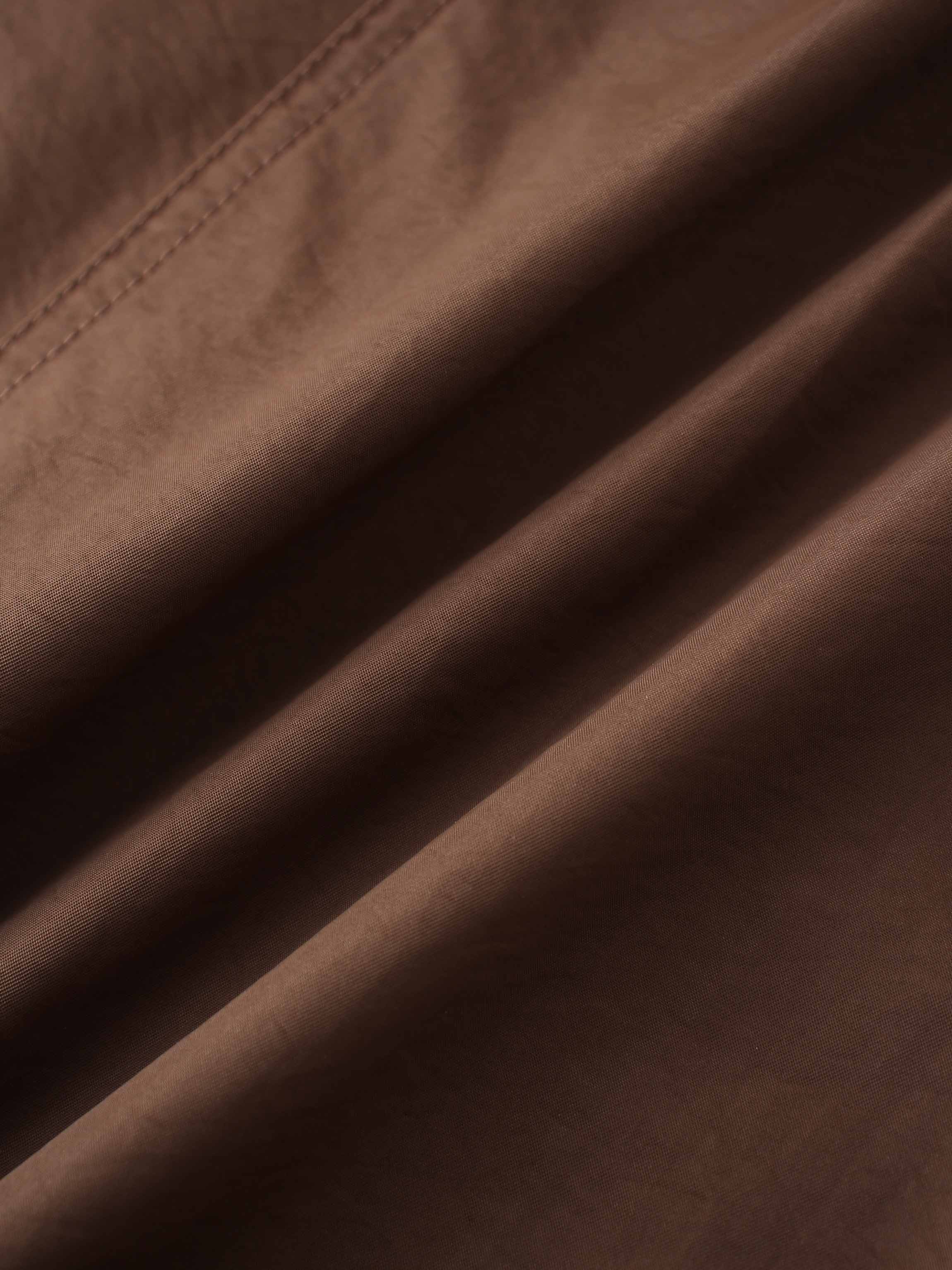 Taffeta Yoke Skirt-Brown