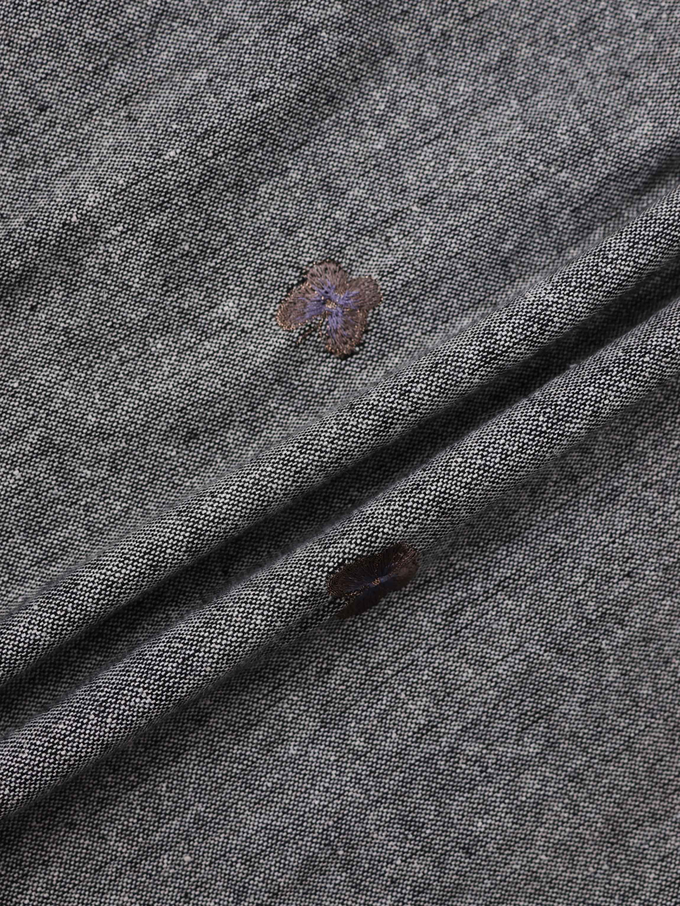 Drop Waist Shirtdress - Embroidered Butterfly