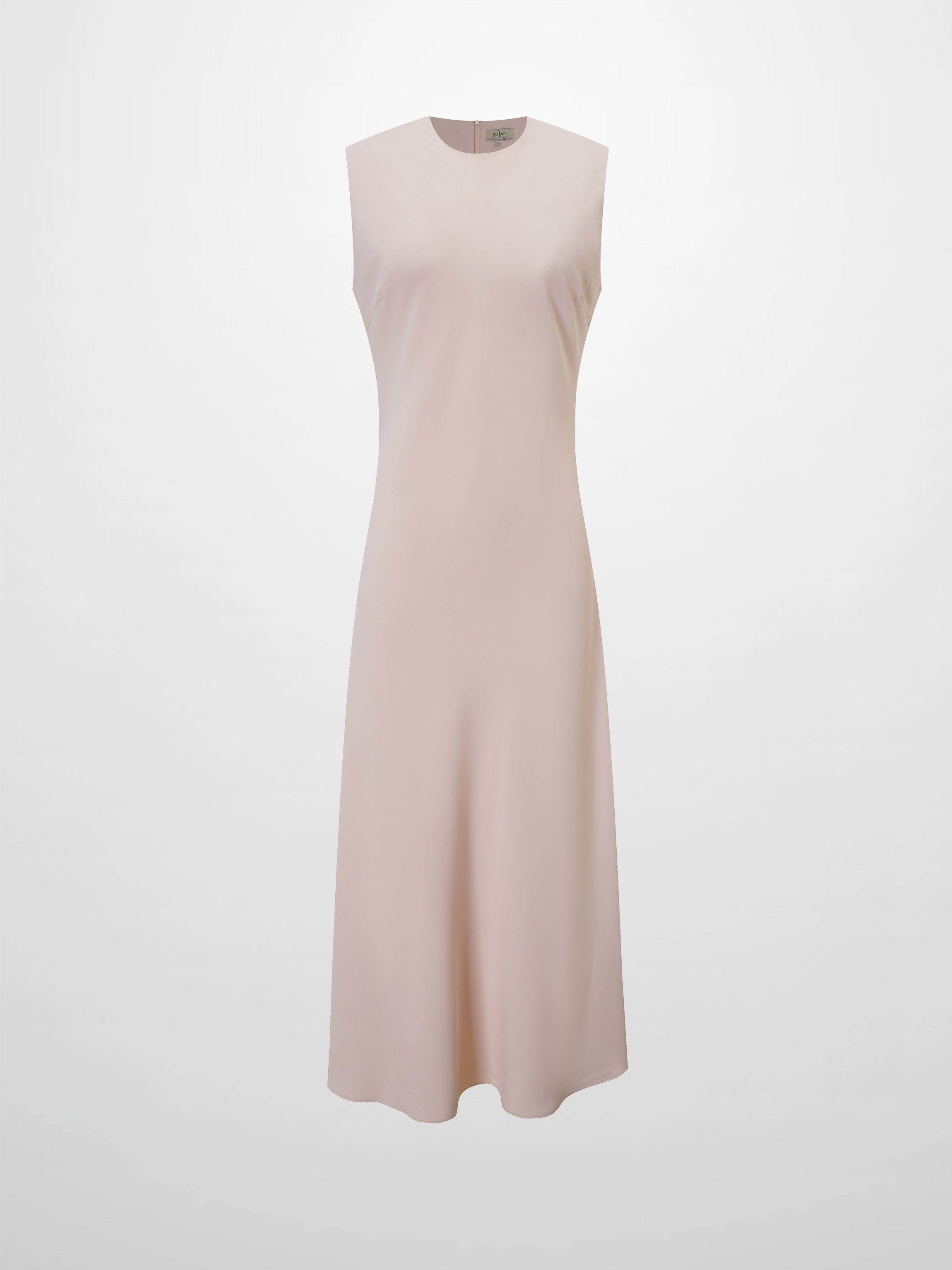 Crepe Slip Dress-Pink