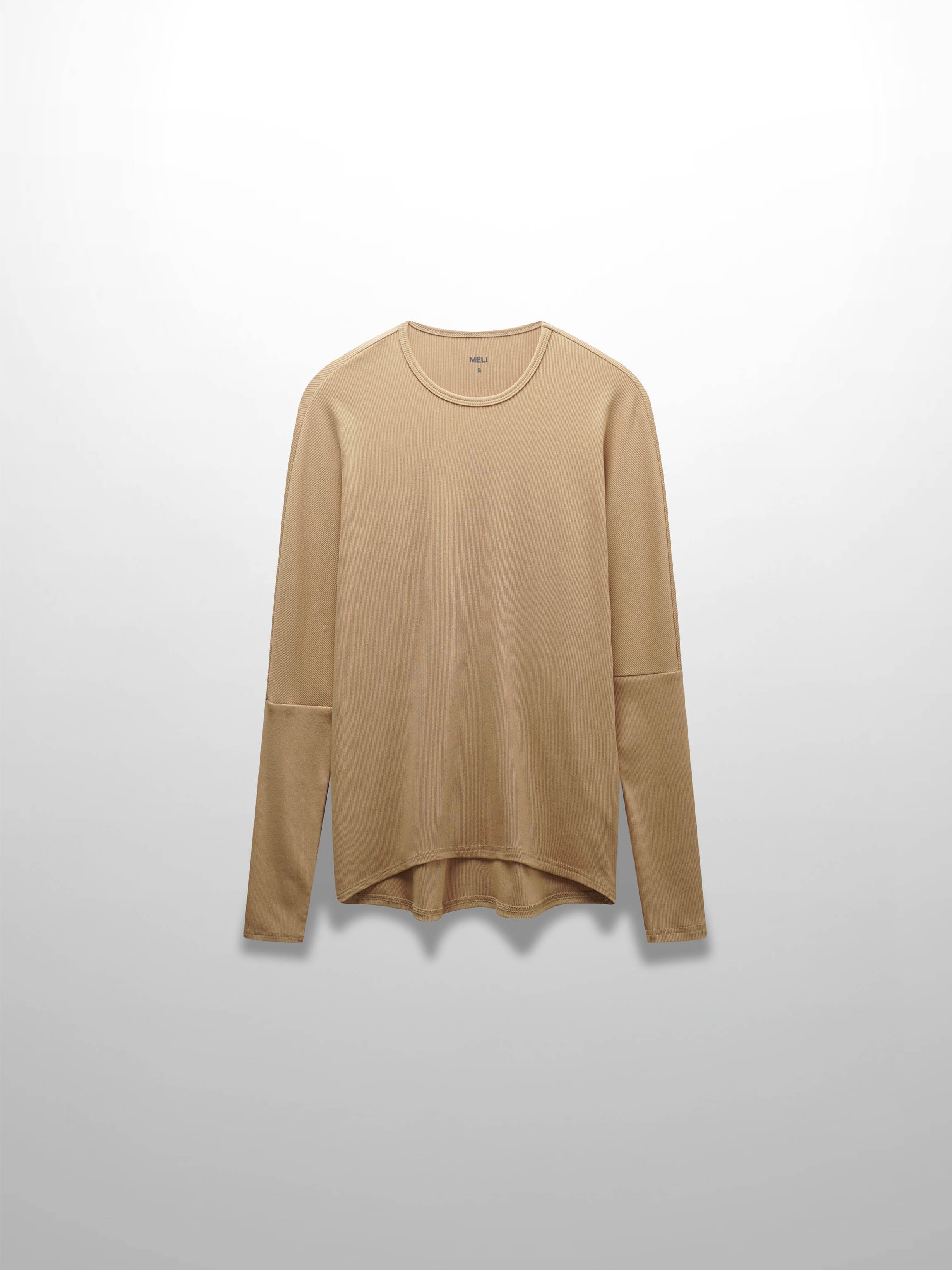 CREW RIBBED DOLMAN-TAUPE