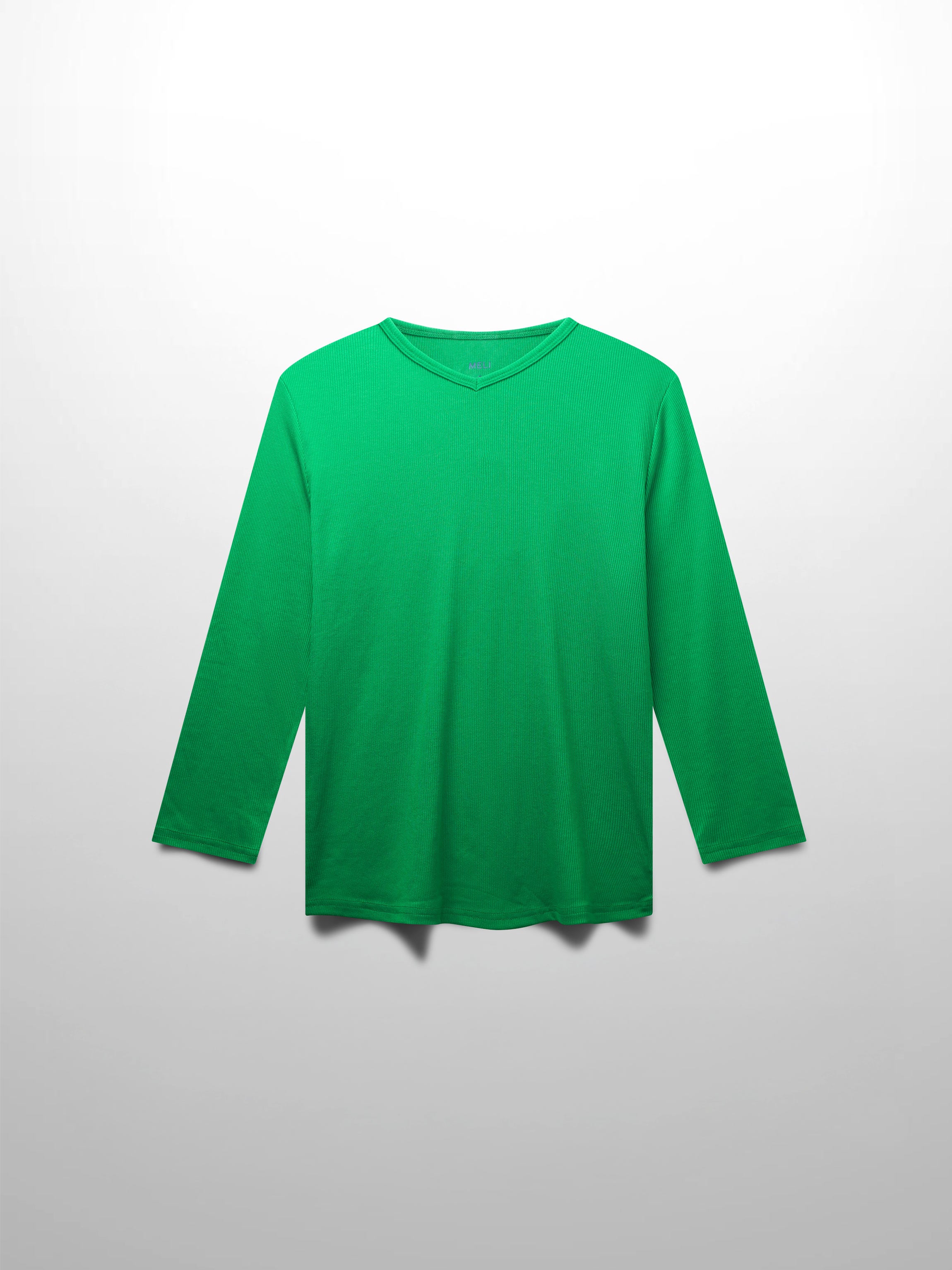 RIBBED HIGH V 3Q-MATCHA GREEN