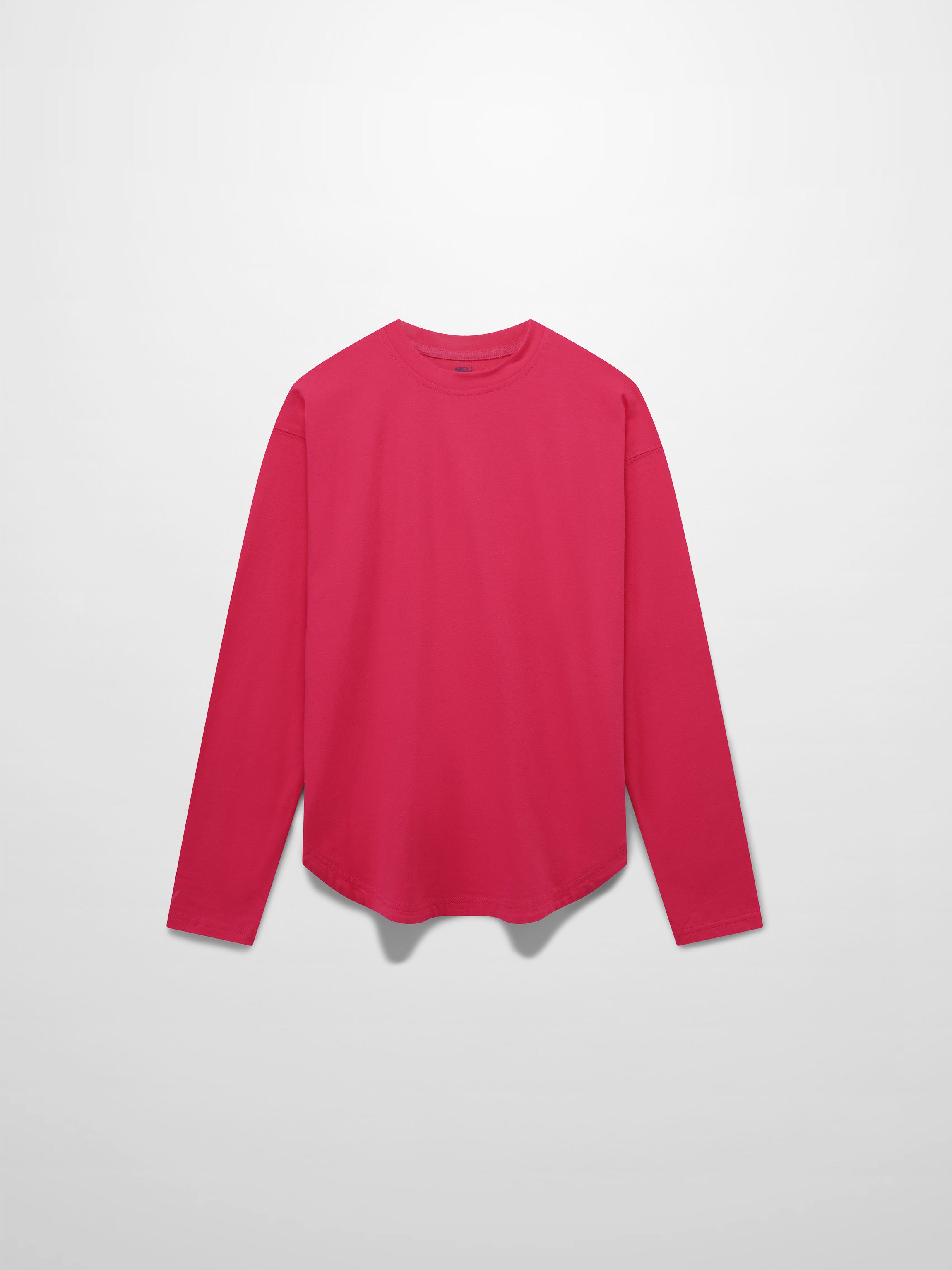 Oversized Rounded Hem T-Shirt-Hot Pink