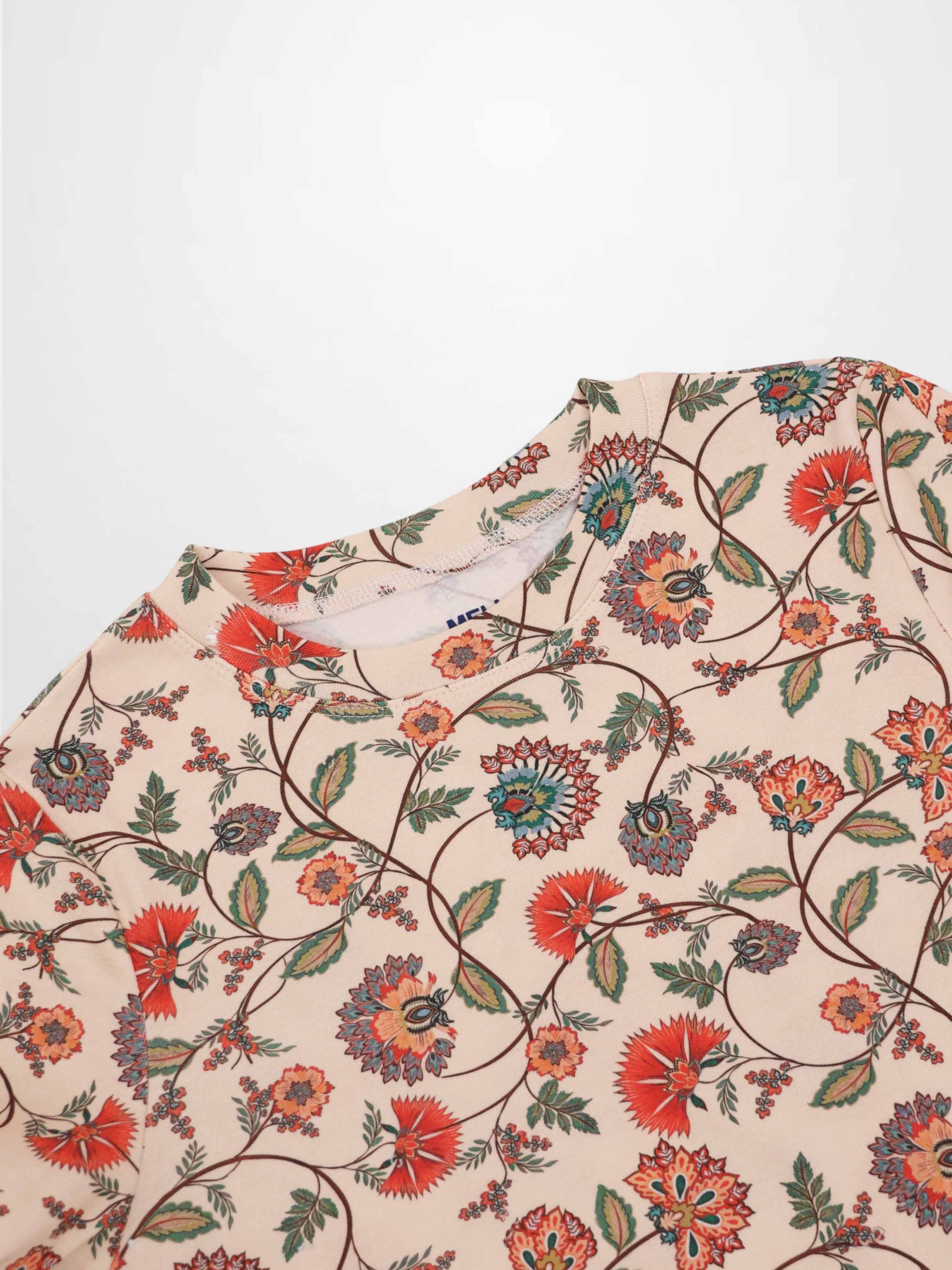 Basic Printed T-shirt-Paisley Floral