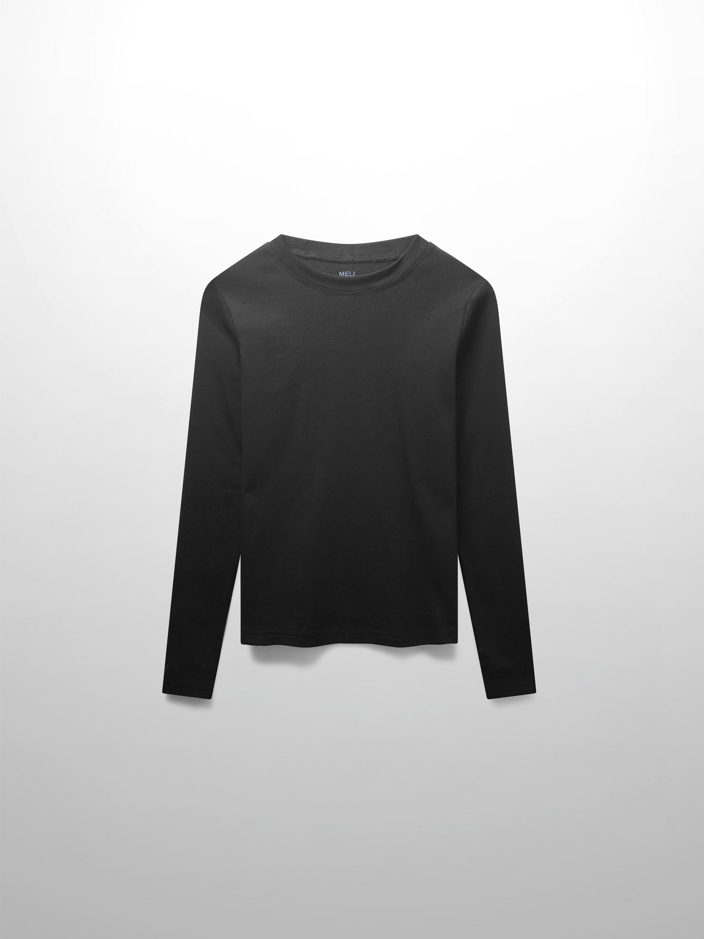 CAMISETA CLÁSICA MANGA LARGA-NEGRO