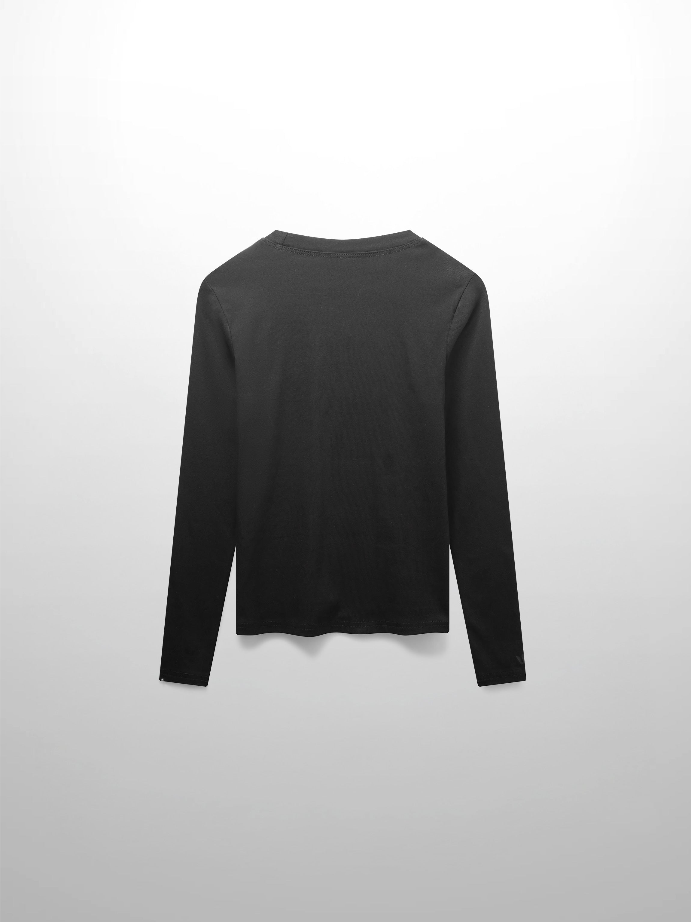 CAMISETA CLÁSICA MANGA LARGA-NEGRO