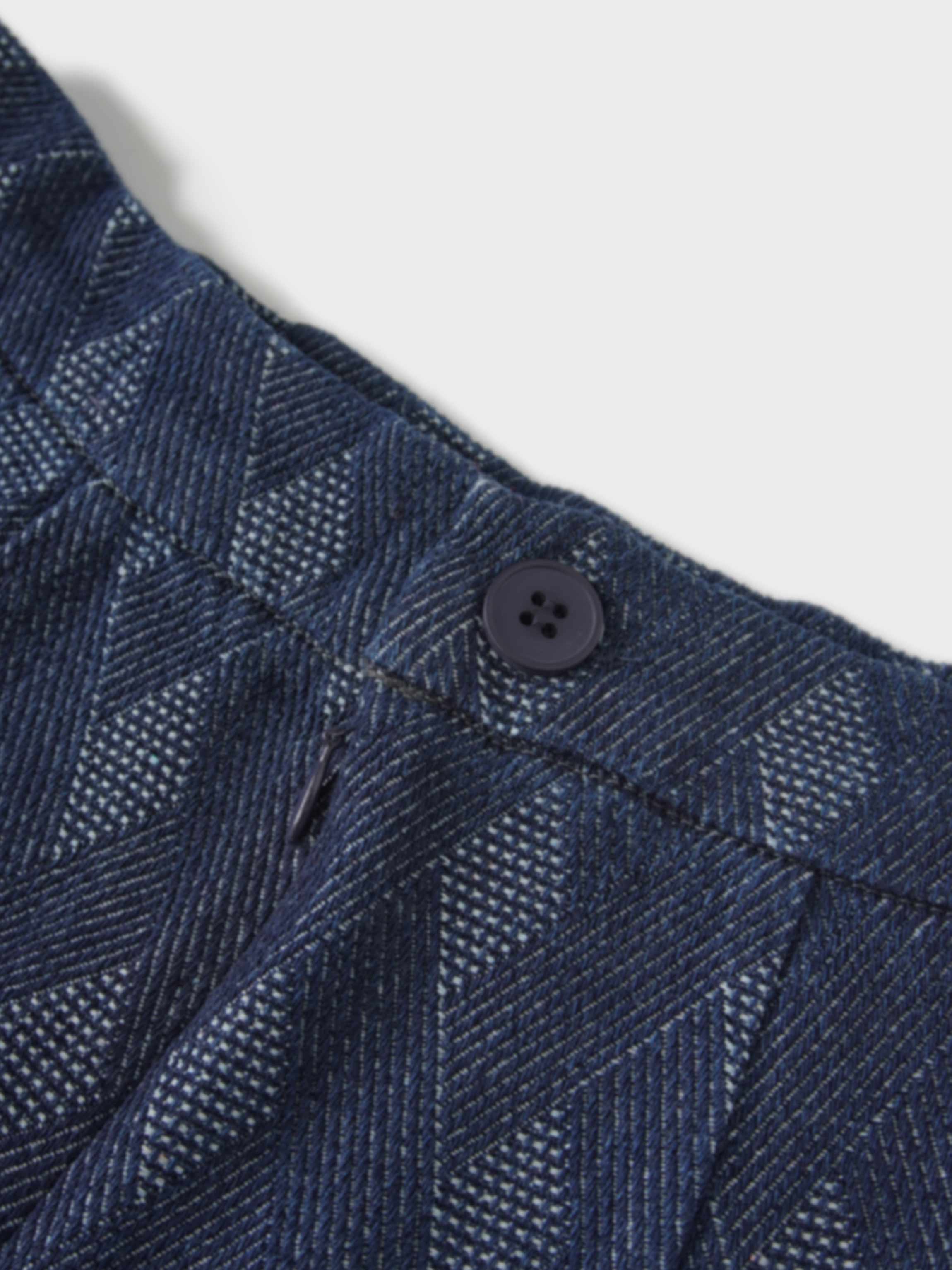 Printed Denim Trumpet Style Skirt-Diamond Weave