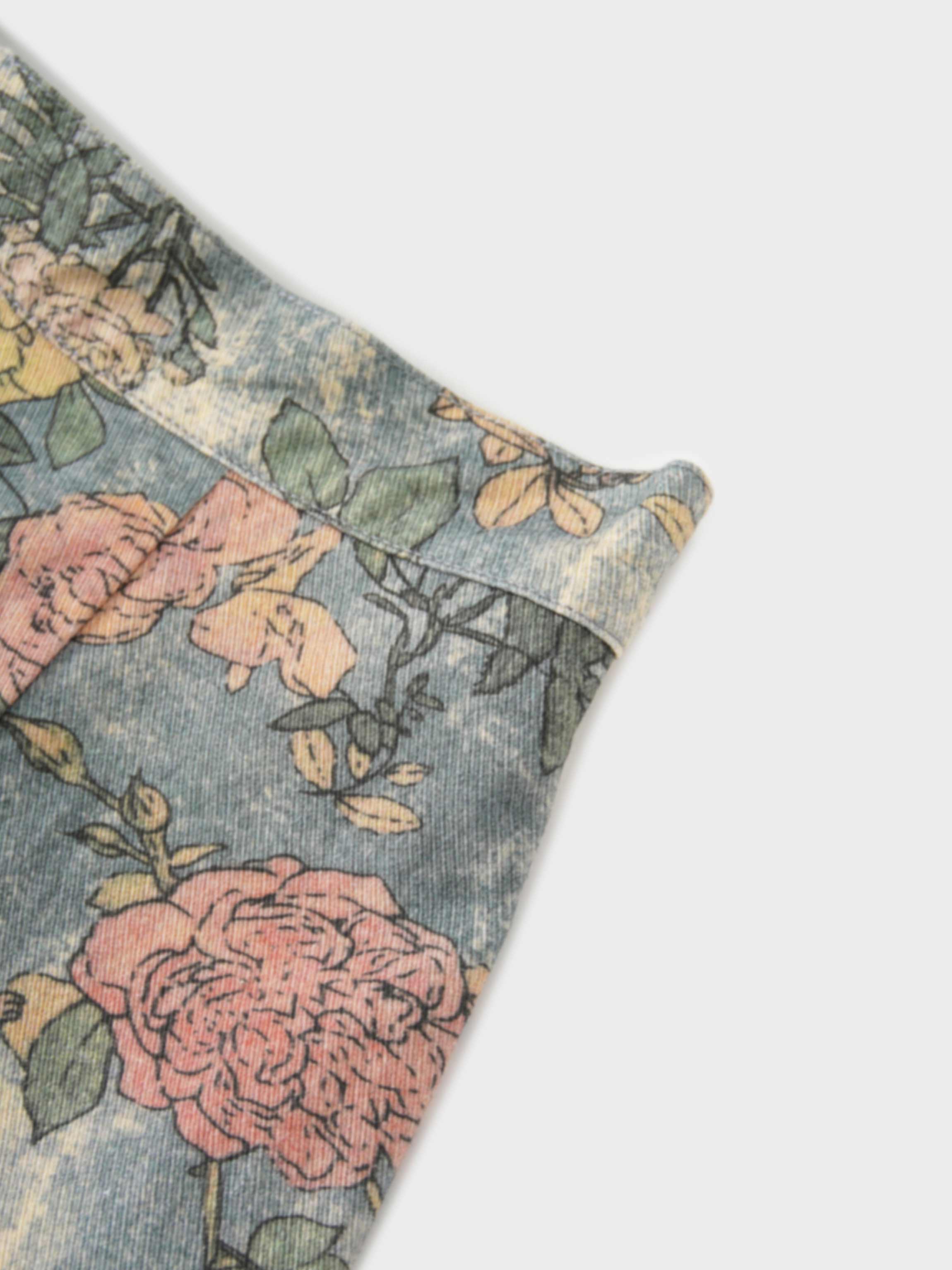 Asymmetrical Panel Skirt-Soft Floral