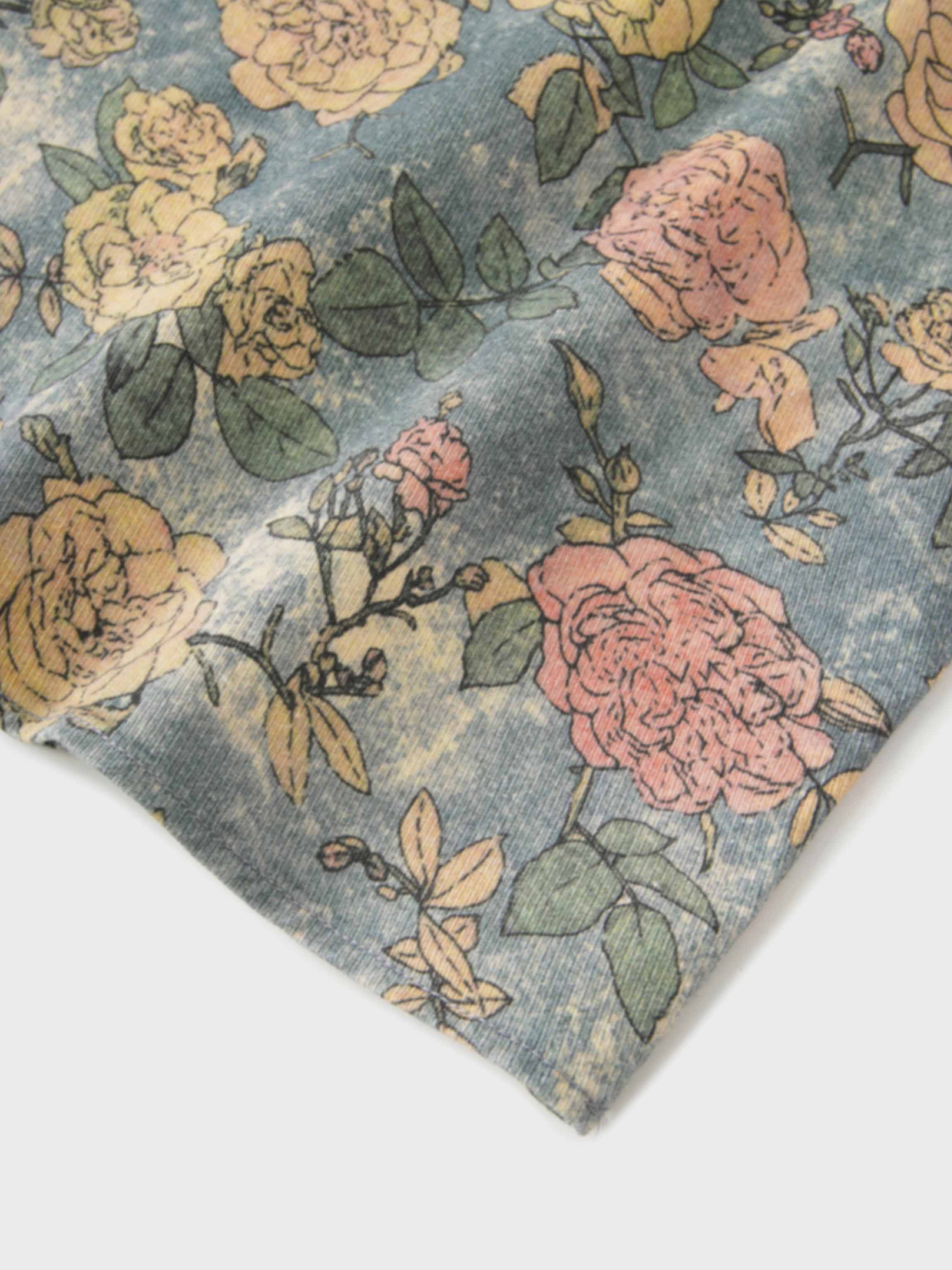 Asymmetrical Panel Skirt-Soft Floral