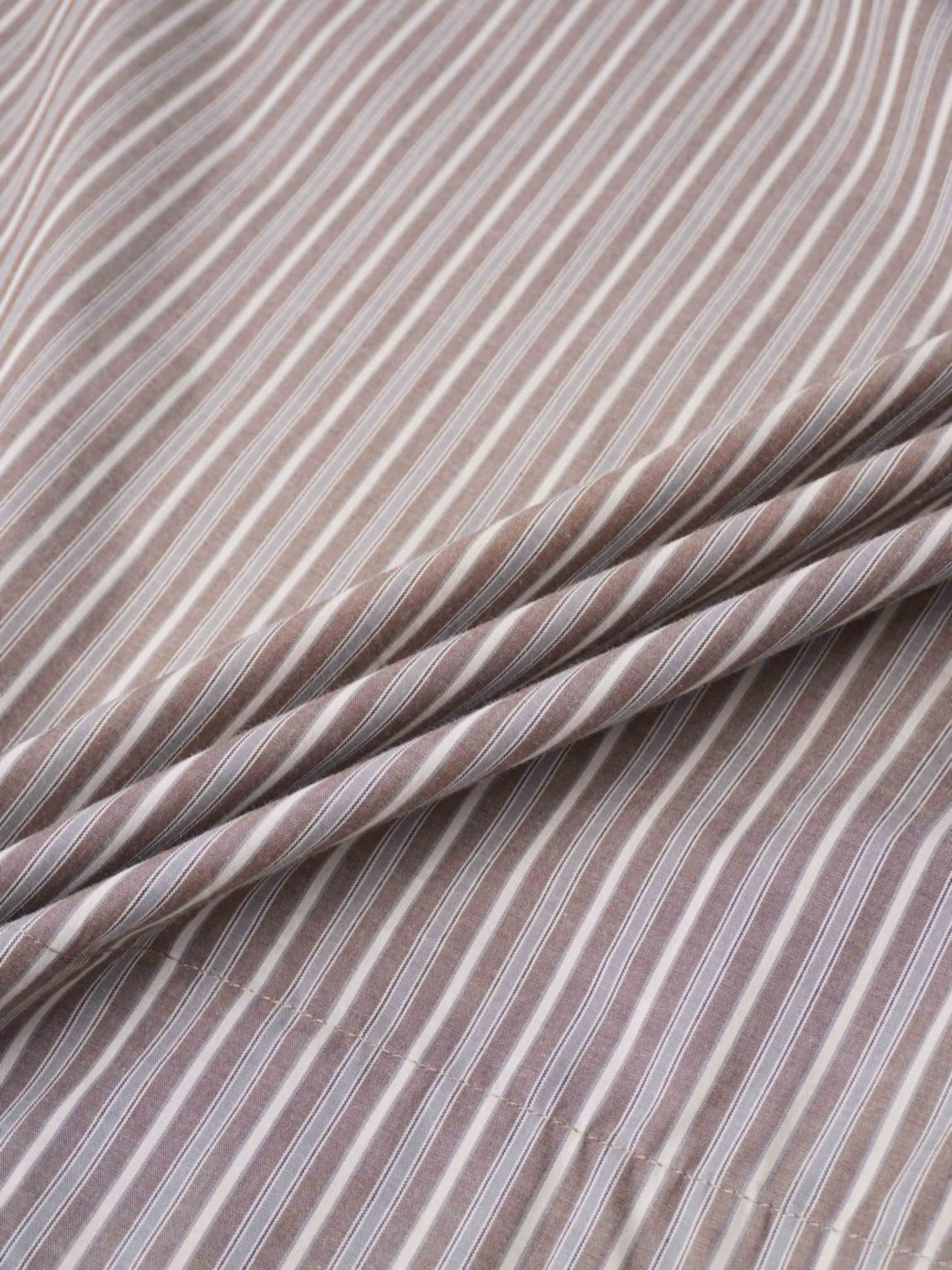 Striped Gathered Waist Skirt-Tan Stripe