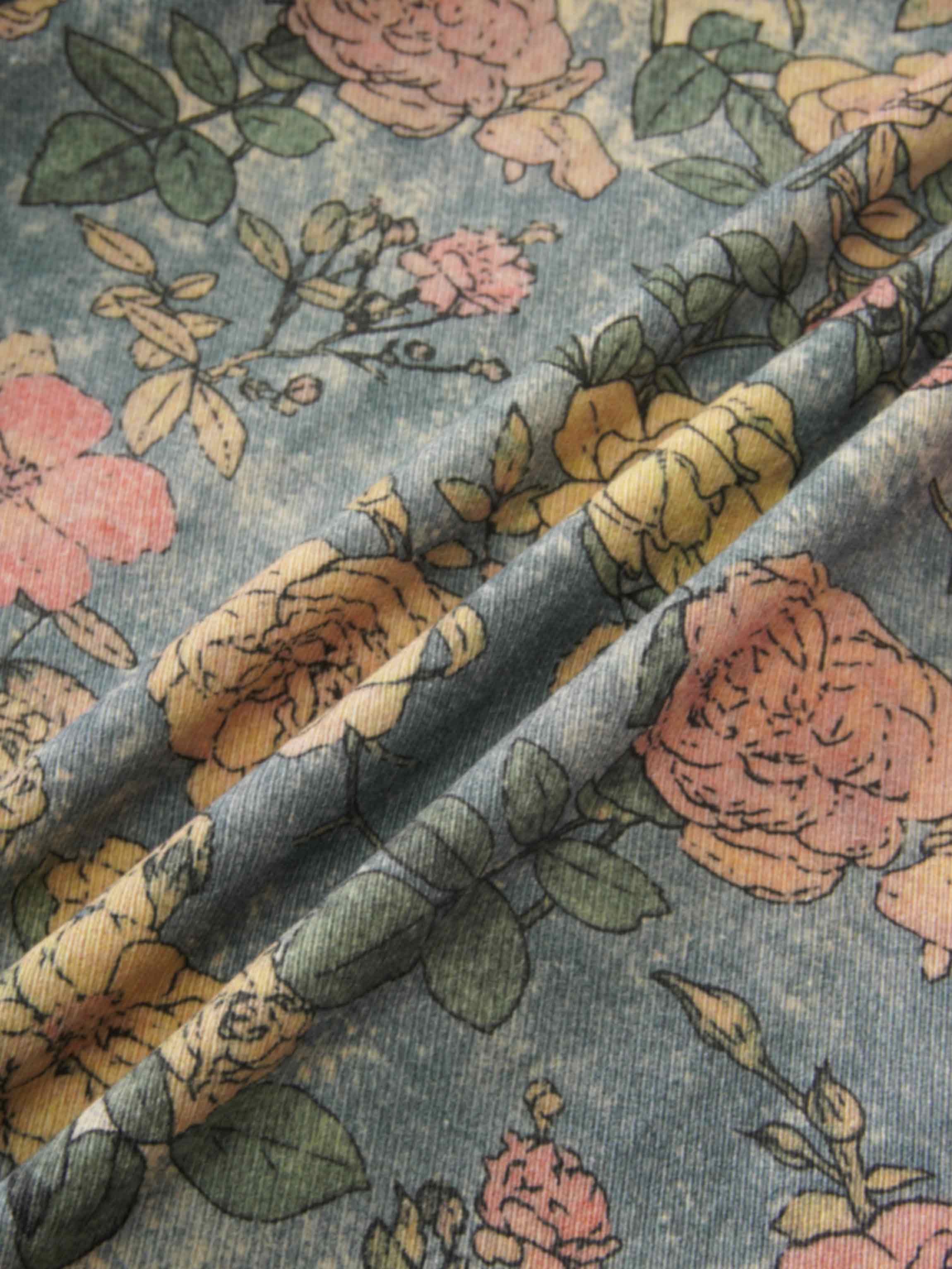 Asymmetrical Panel Skirt-Soft Floral