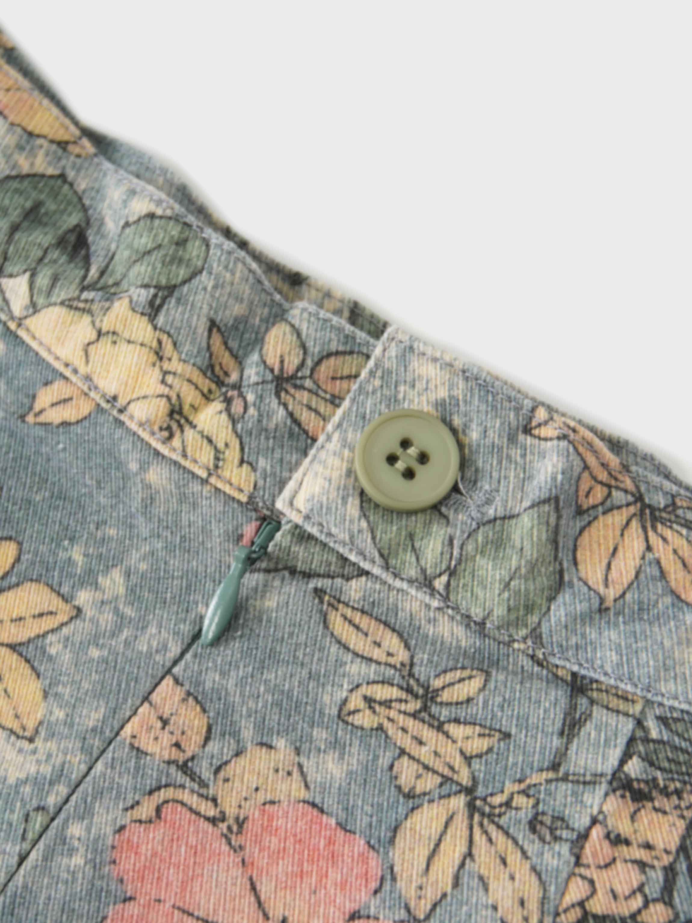 Asymmetrical Panel Skirt-Soft Floral