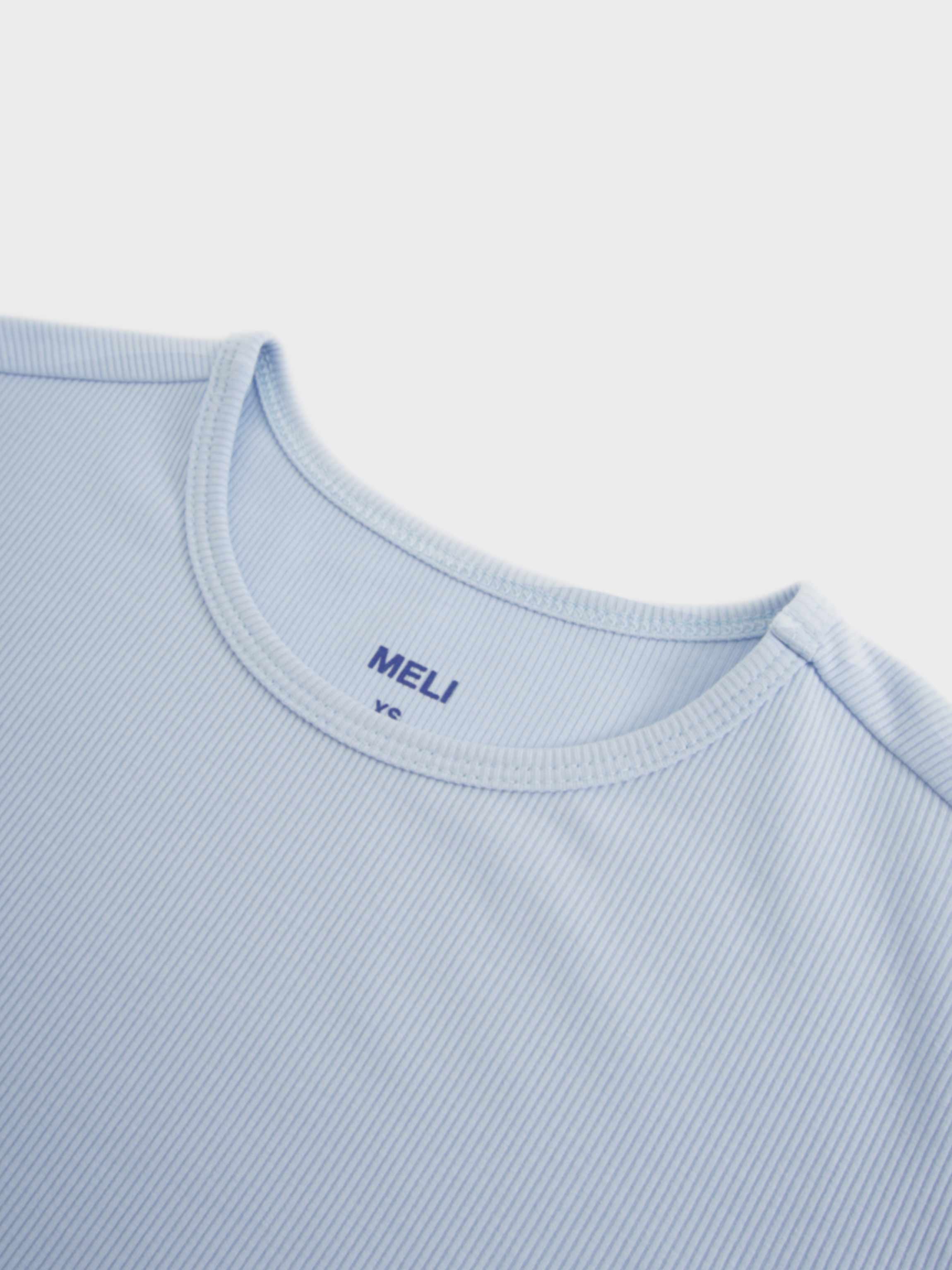 Ribbed Crew Bomber-Light Blue