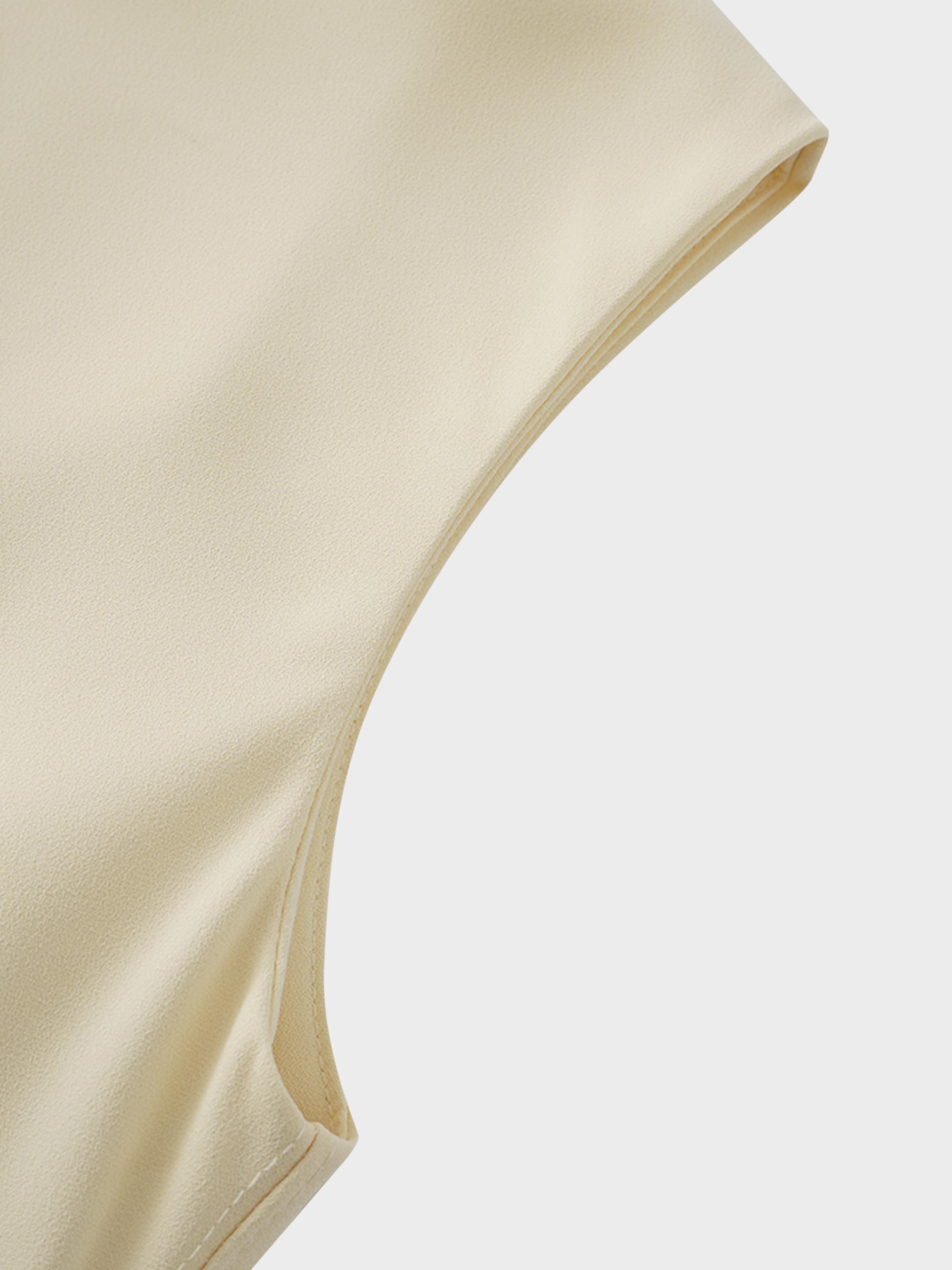 Crepe Slip Dress-Yellow