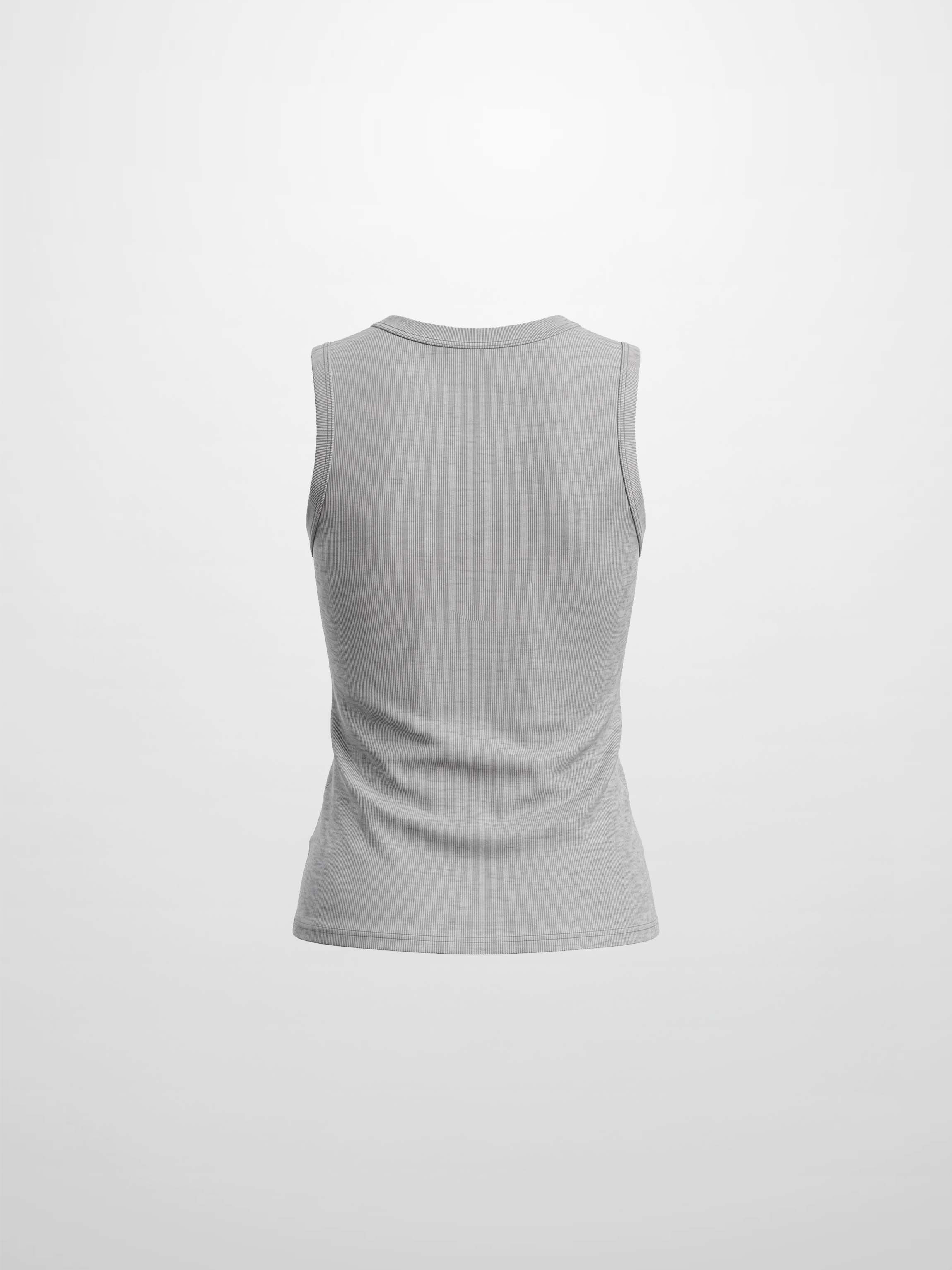 Sleeveless Basic Tee-Heathered Grey