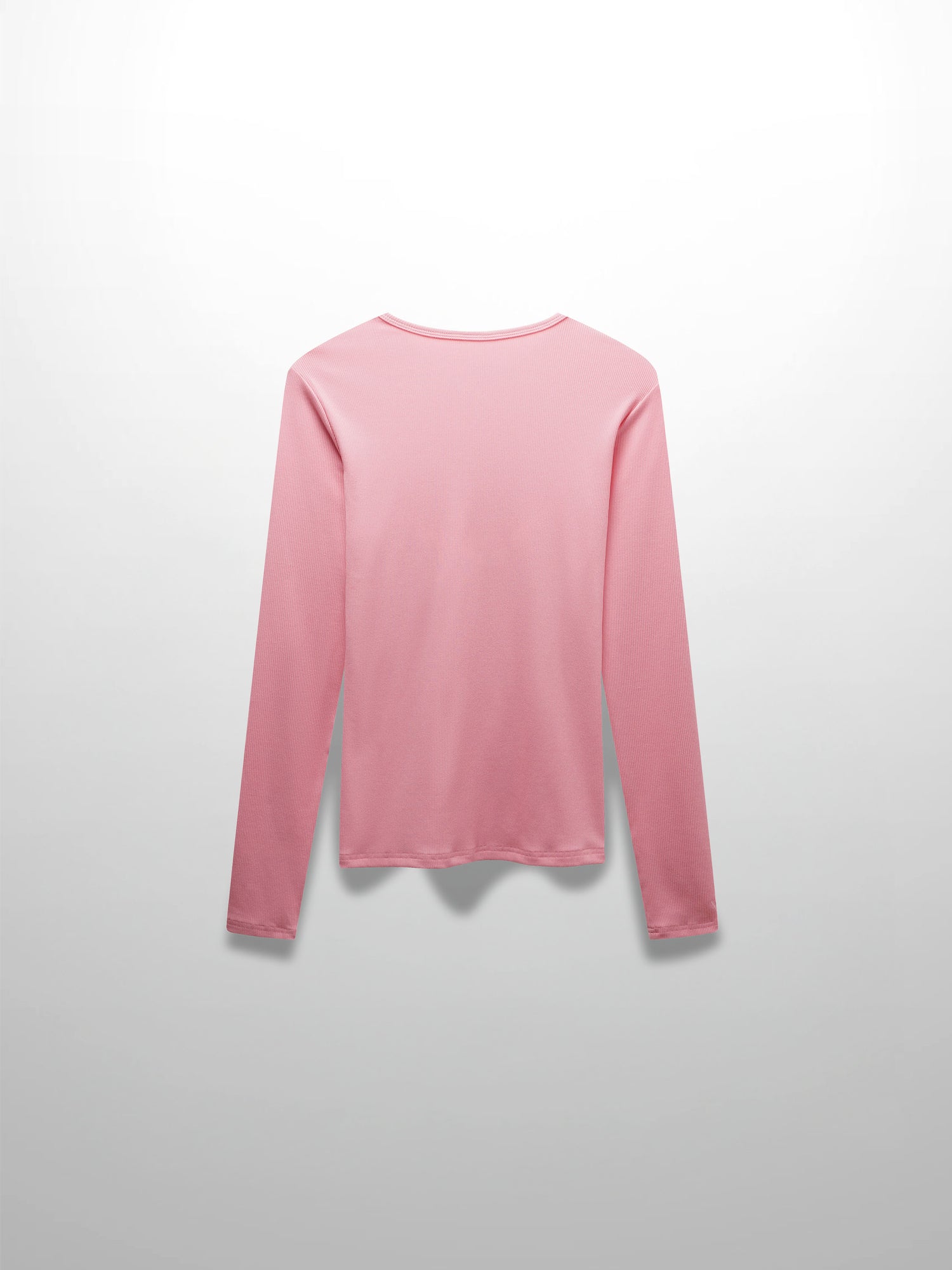 RIBBED HIGH V TEE LS-SO PINK