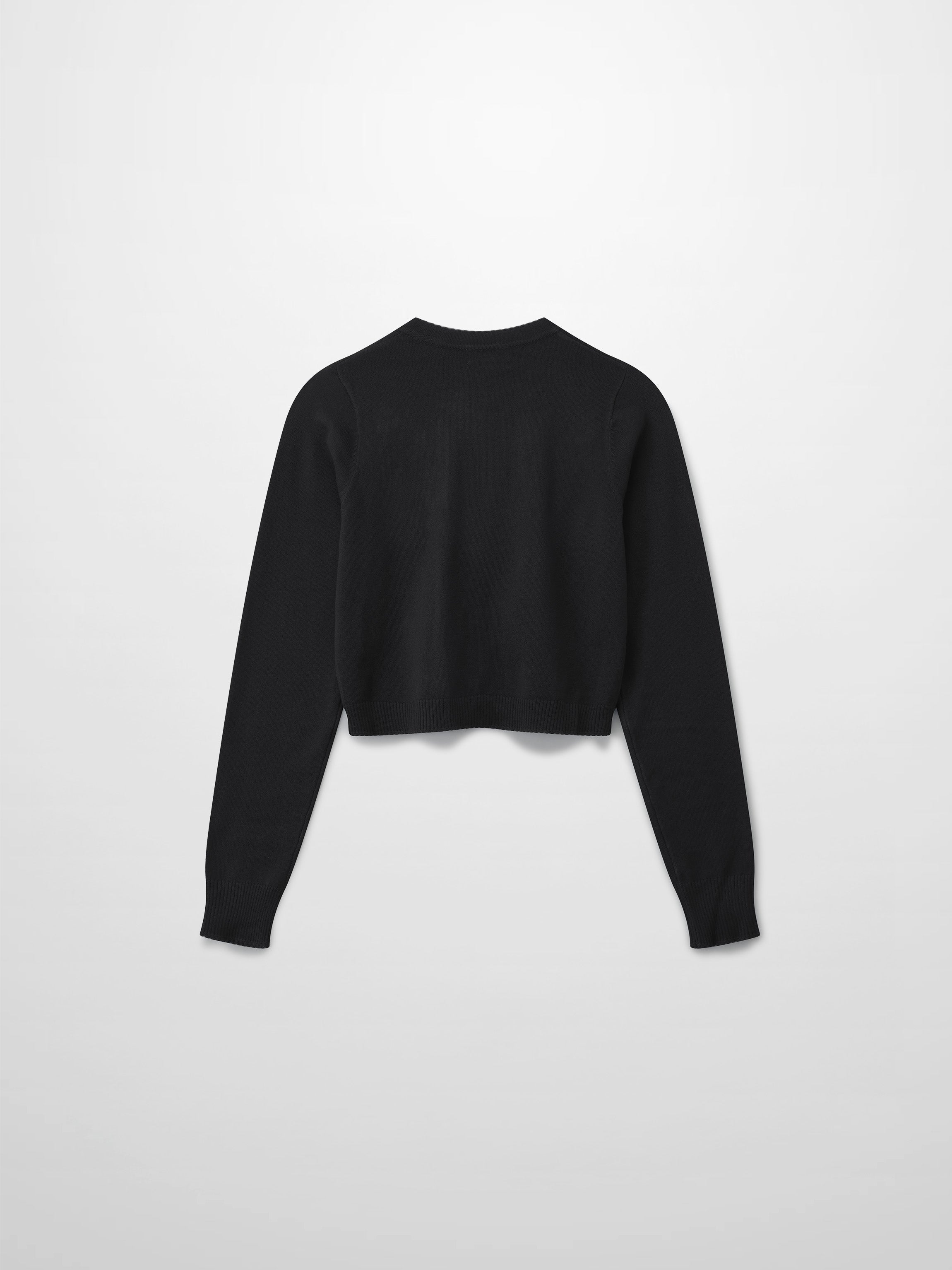 Embellished Cluster Crop Cardigan-Black